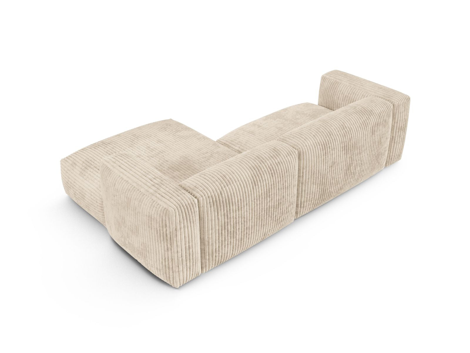 Beige XL 2-Sitzer Ecksofa Martina von Micadoni, perfekt für moderne Wohnzimmer, vereint Funktionalität und zeitloses Design.