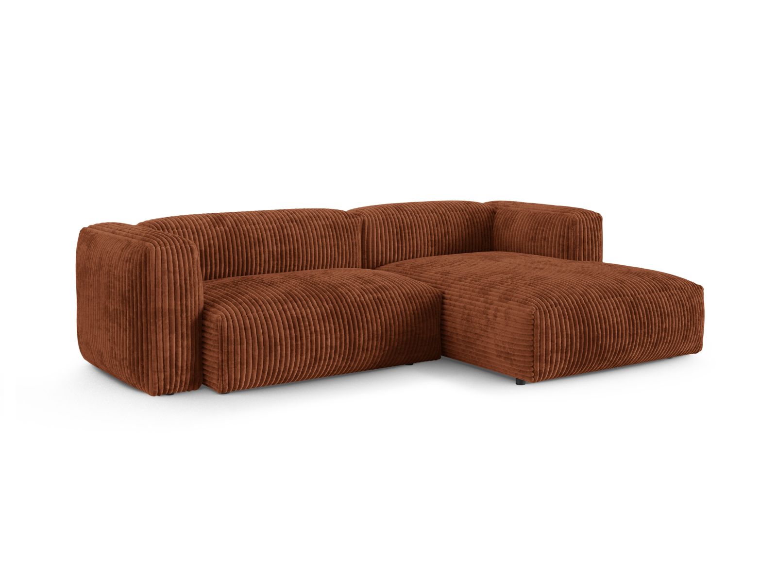 Elegantes 2-Sitzer Ecksofa rechts XL Martina in stilvollem Brick-Tilia, ideal für moderne Wohnräume und gemütliche Abende.