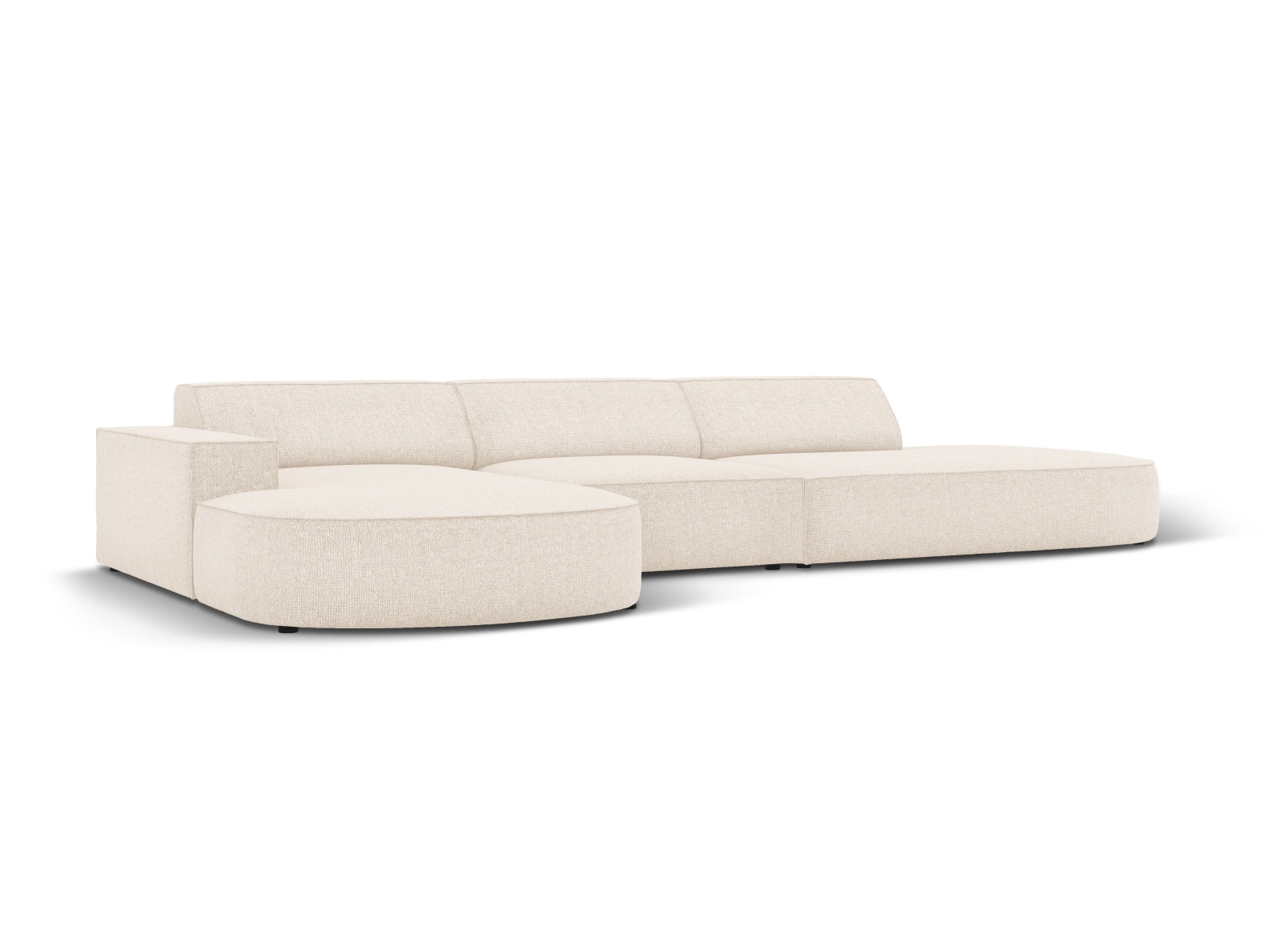 Erleben Sie das Jodie Ecksofa links 4 Sitzer von Micadoni – ein elegantes, modulares Sofa, das Komfort und Stil für Ihr Wohnzimmer bietet.