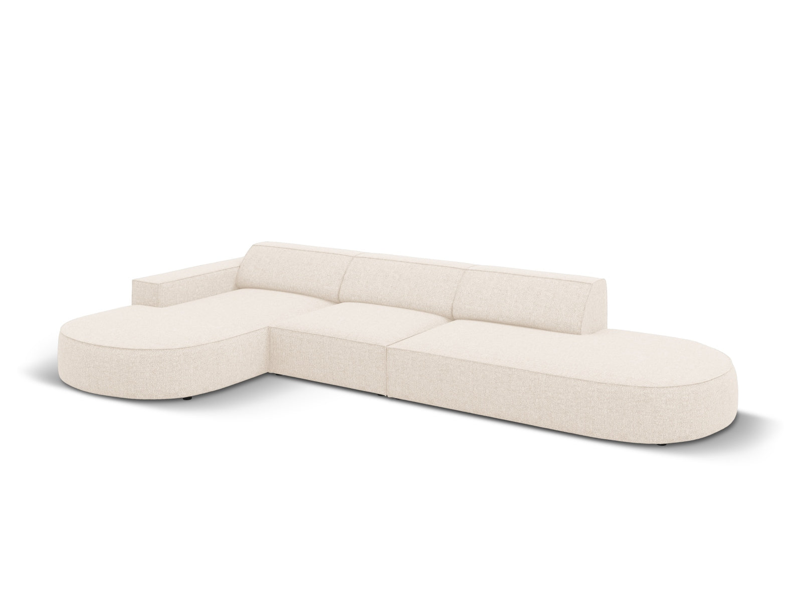 Entdecken Sie das Jodie Ecksofa links 4 Sitzer von Micadoni – ein stilvolles, anpassbares Möbelstück, das höchsten Komfort und Eleganz vereint.