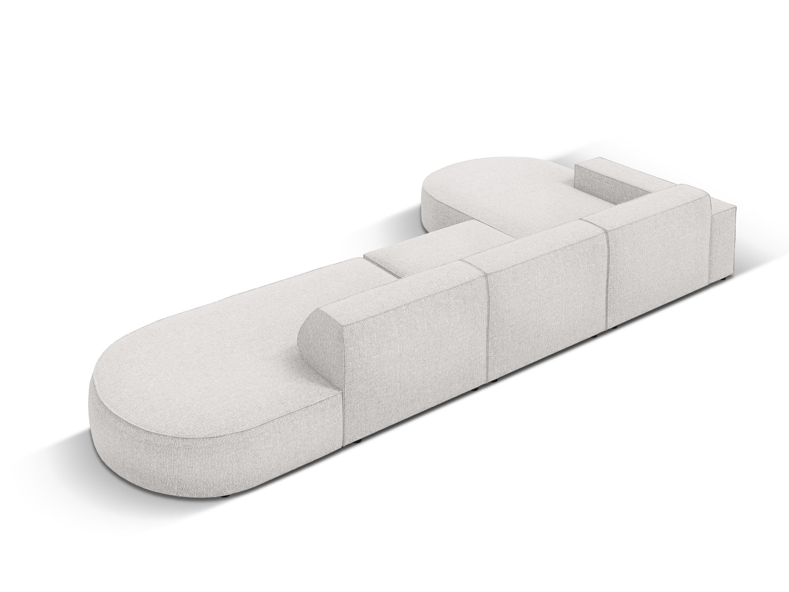 Erleben Sie das Jodie Ecksofa links 4 Sitzer von Micadoni – ein elegantes, modulares Sofa, das Komfort und Stil für Ihr Wohnzimmer bietet.