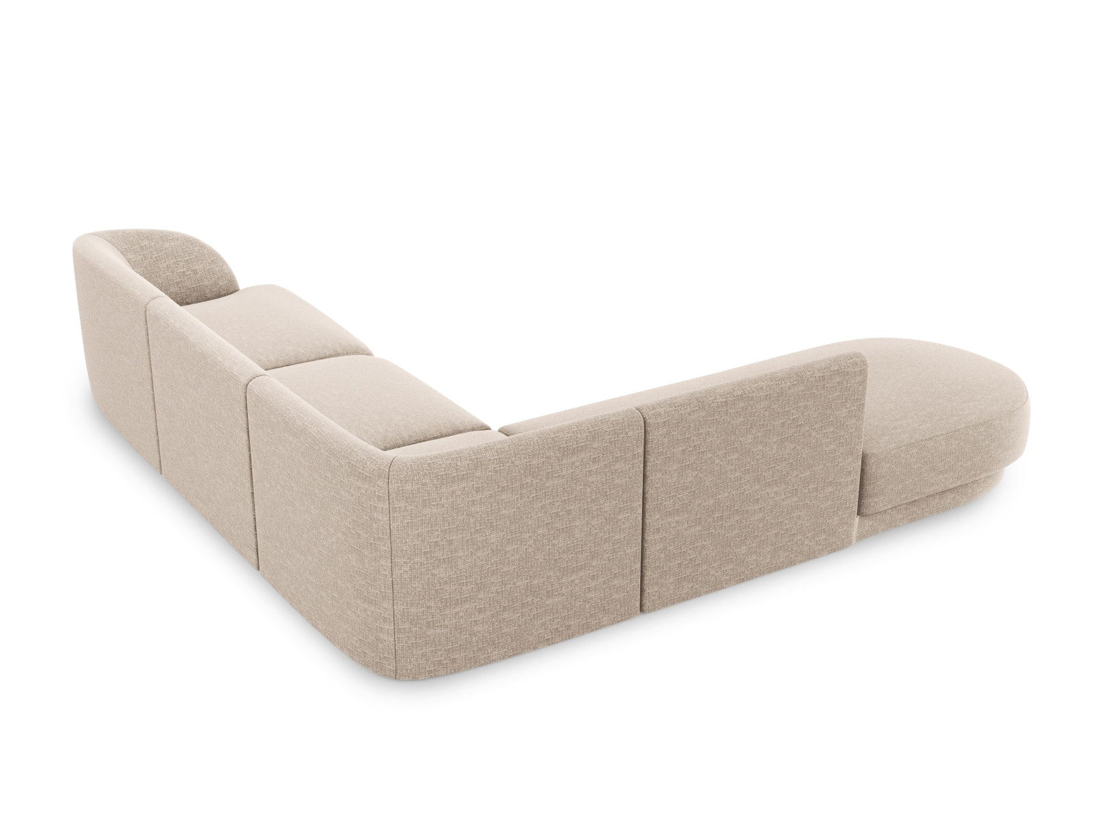 Beige Miley Ecksofa links für 6 Personen von Micadoni, elegantes Möbelstück mit großzügigem Platzangebot und modernem Flair für Ihr Zuhause.