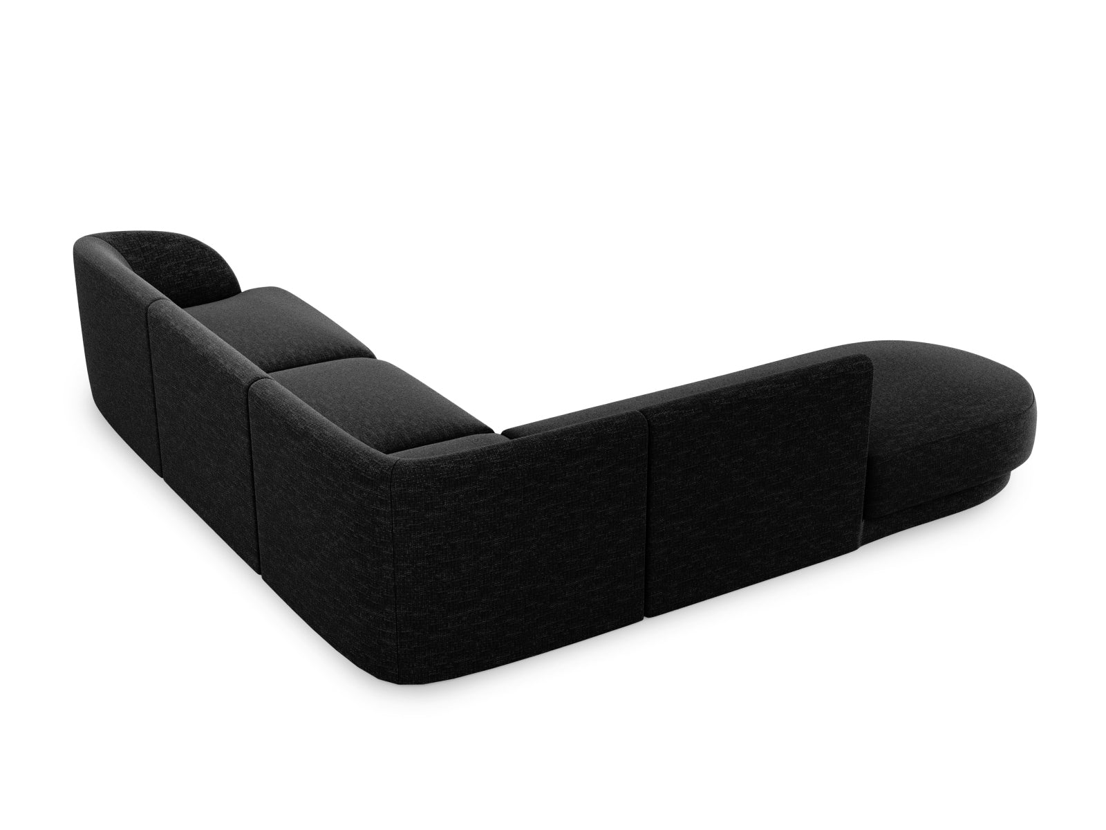 Elegantes Miley Ecksofa links für bis zu 6 Personen in zeitlosem Anthrazit, perfekt für stilvolle Wohnzimmer. Hochwertige Qualität von Micadoni.