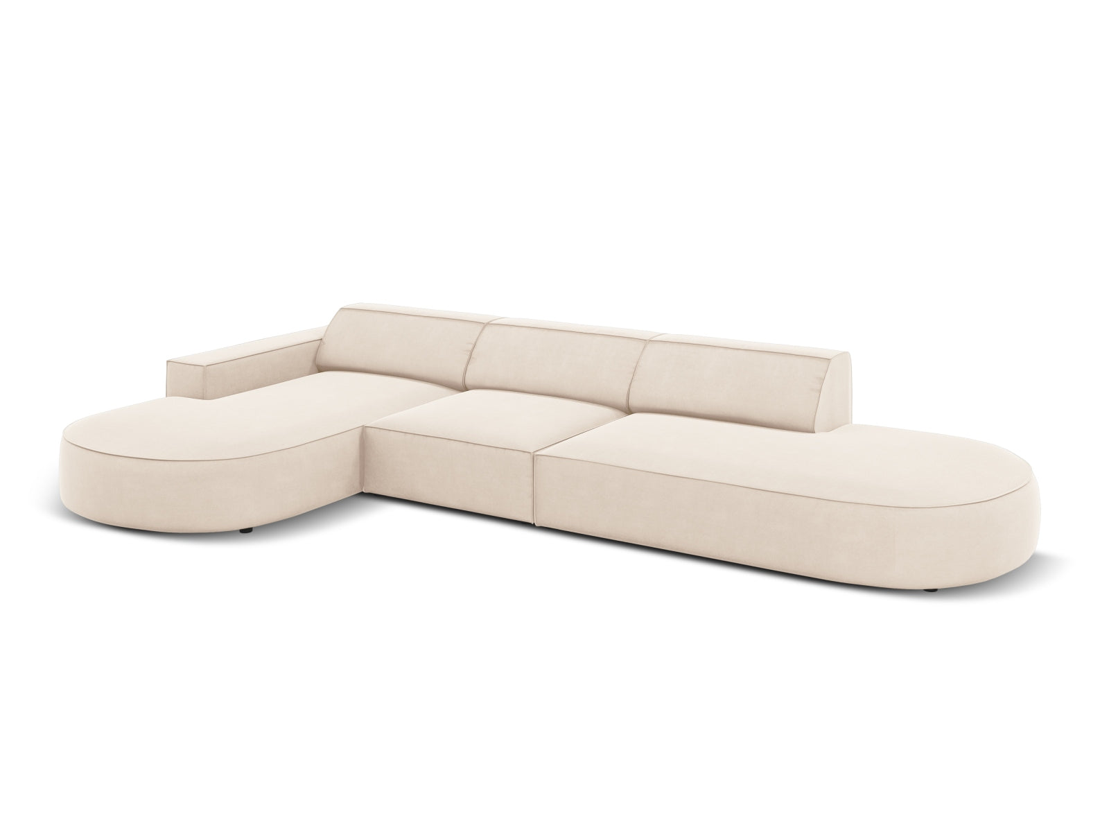Entdecken Sie das Jodie Velour Ecksofa links von Micadoni – ein stilvolles, modulares 4-Sitzer Sofa, das Eleganz und Flexibilität in Ihr Zuhause bringt.
