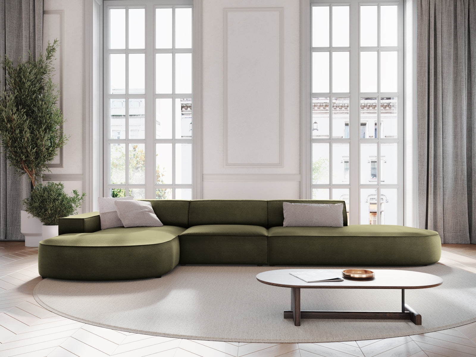 Entdecken Sie das Jodie Velour Ecksofa links von Micadoni – ein stilvolles 4-Sitzer Sofa, das Komfort und Eleganz in Ihr Zuhause bringt.