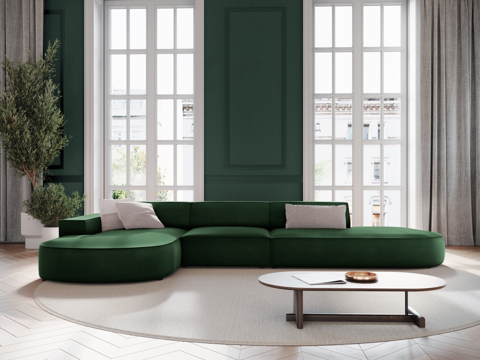 Entdecken Sie das Jodie Velour Ecksofa links von Micadoni – ein stilvolles 4-Sitzer Sofa, das Komfort und Eleganz in Ihr Zuhause bringt.