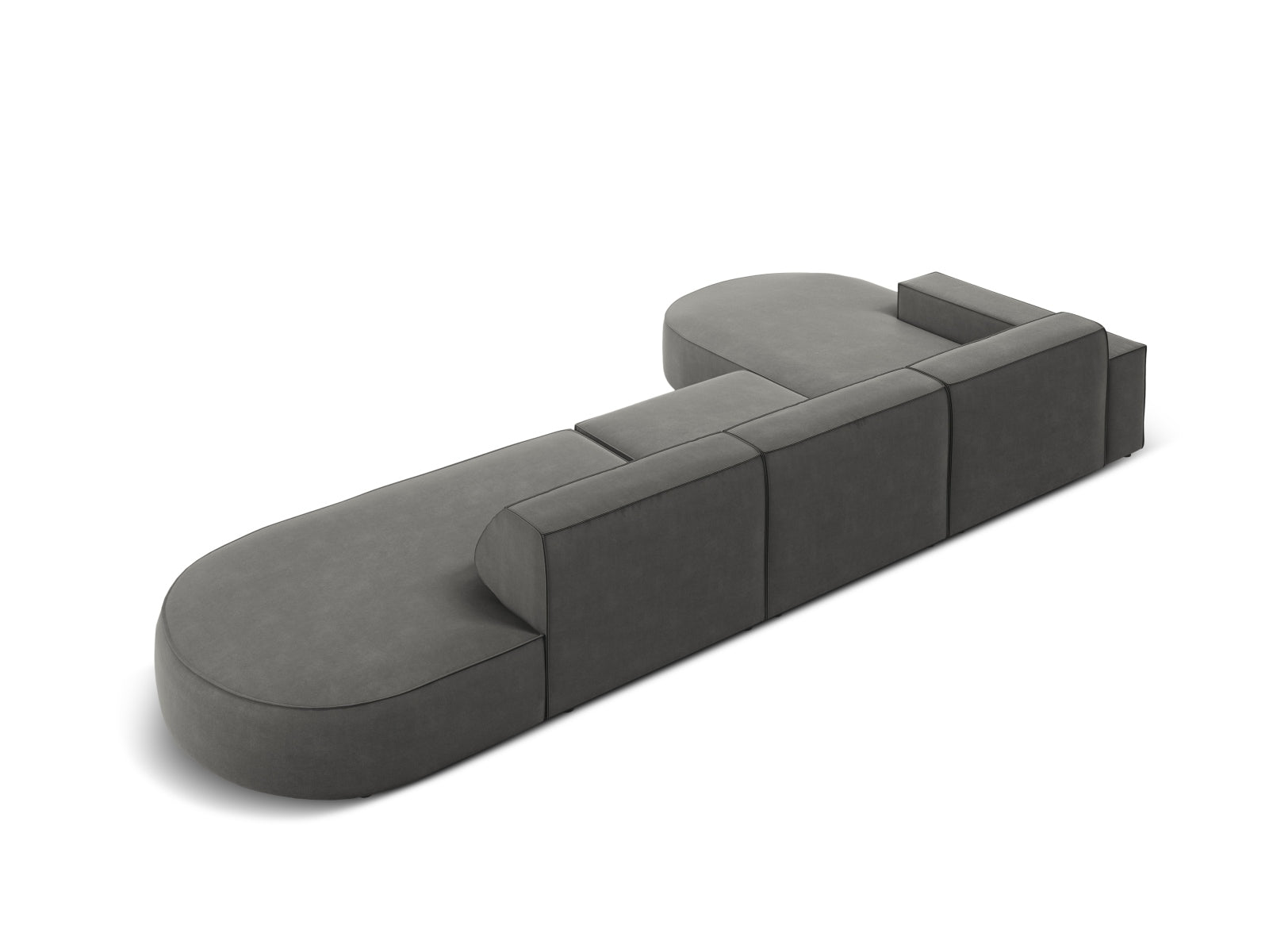 Erleben Sie das Jodie Velour Ecksofa links von Micadoni – ein elegantes, modulares 4-Sitzer Sofa, das Komfort und Stil in Ihr Wohnzimmer bringt.