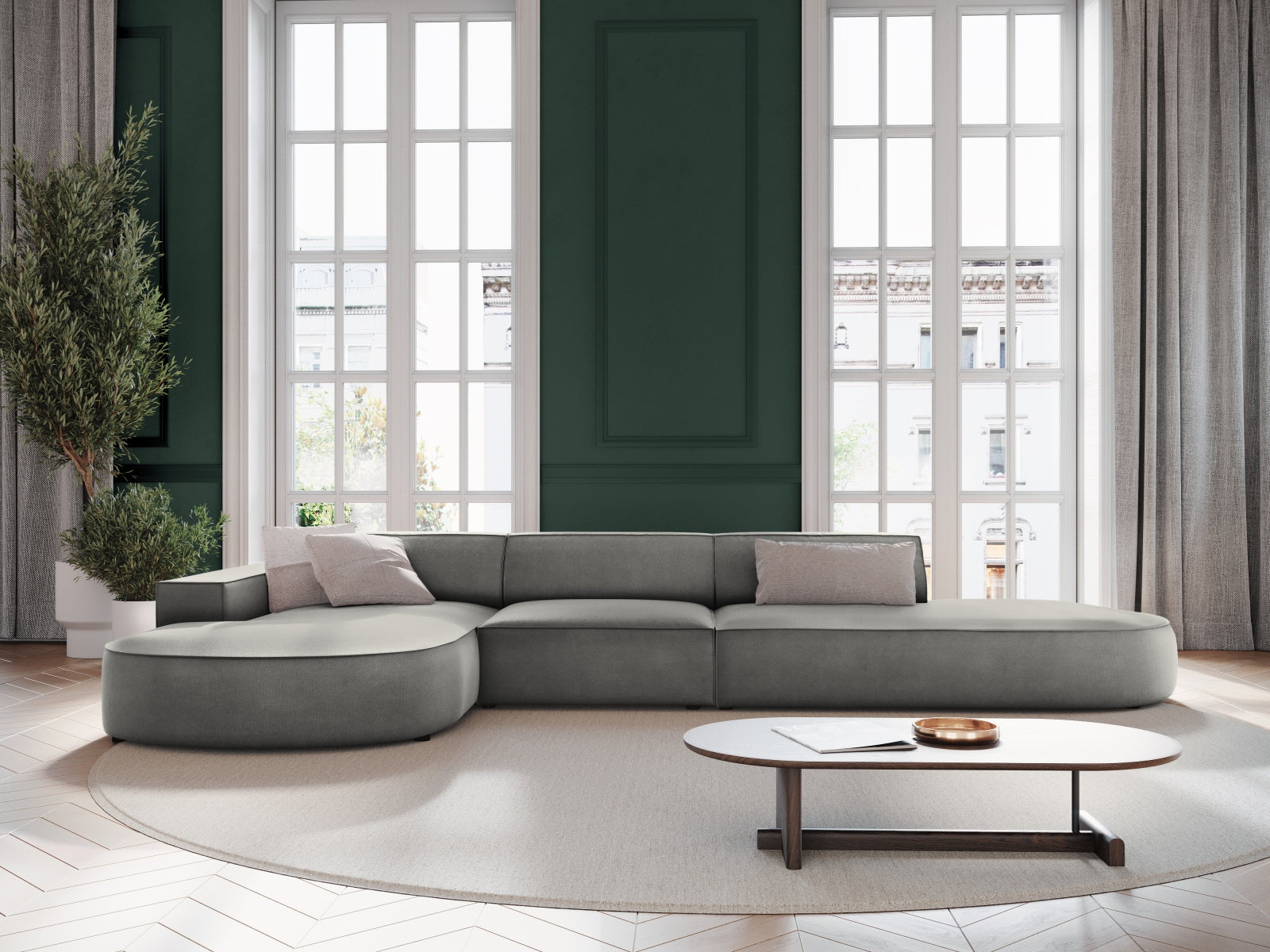 Entdecken Sie das Jodie Velour Ecksofa links von Micadoni – ein stilvolles 4-Sitzer Sofa, das Komfort und Eleganz in Ihr Zuhause bringt.
