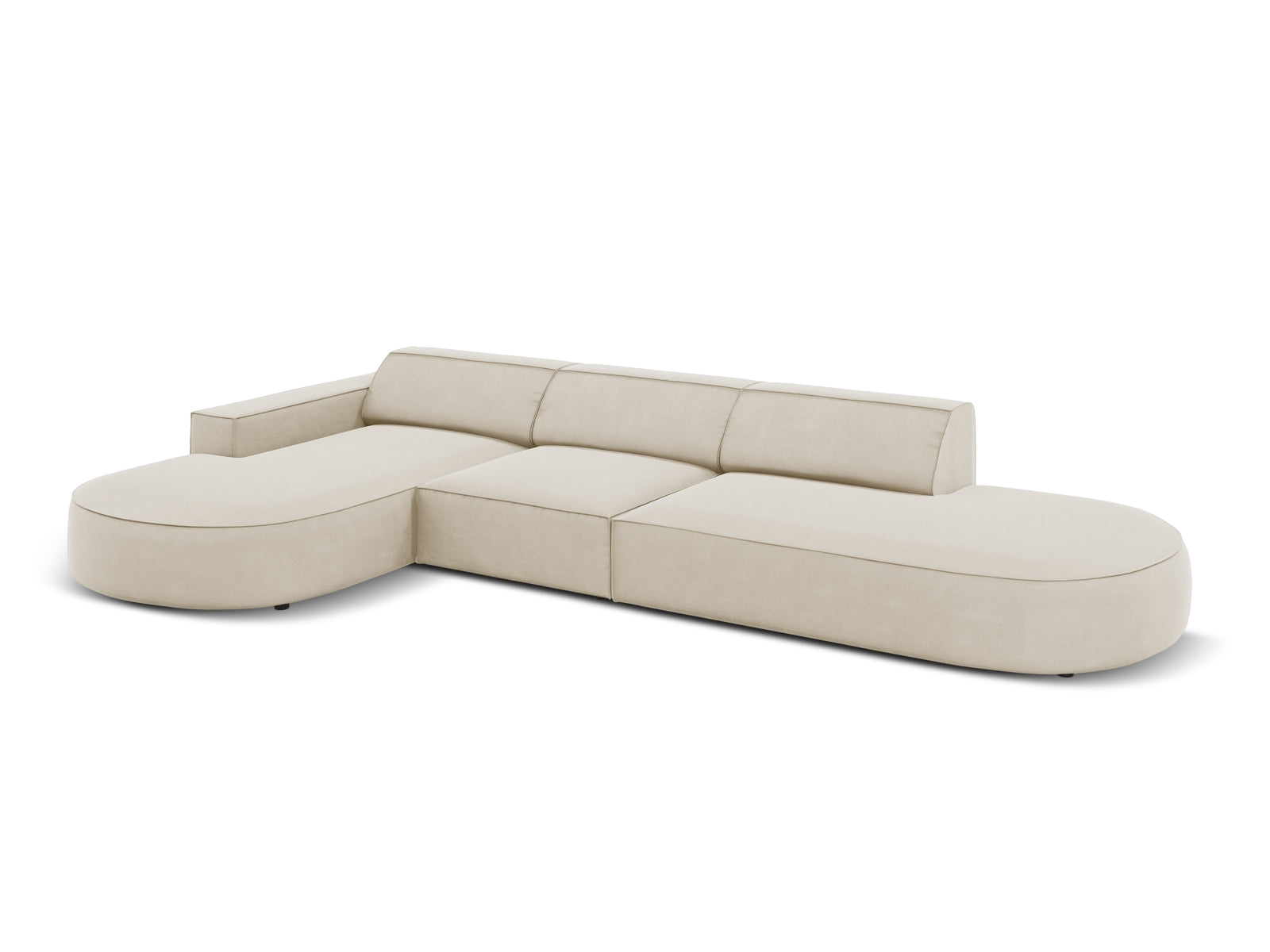 Entdecken Sie das Jodie Velour Ecksofa links von Micadoni – ein stilvolles, modulares 4-Sitzer Sofa, das Eleganz und Komfort vereint.