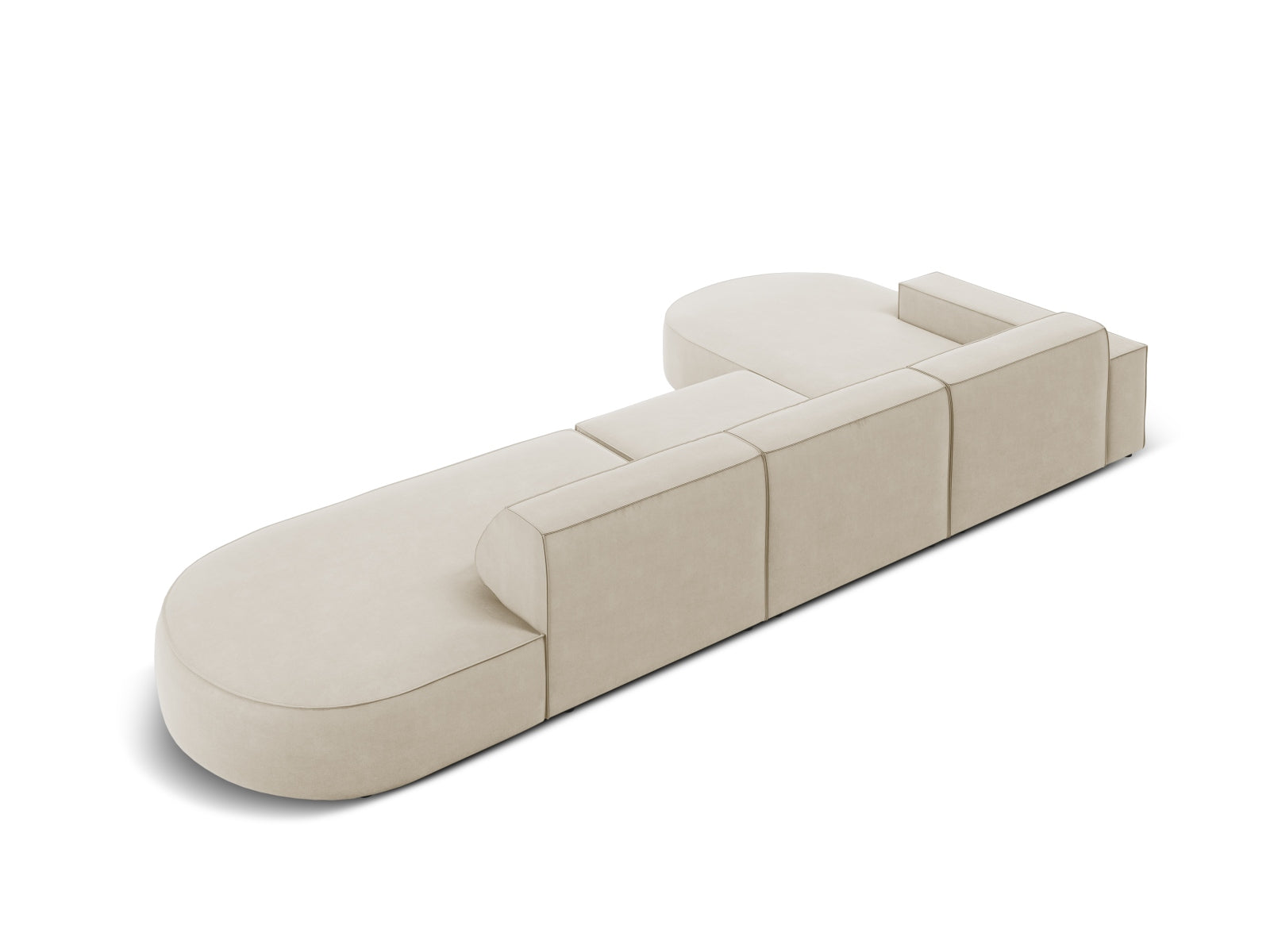 Erleben Sie das Jodie Velour Ecksofa links von Micadoni – ein elegantes, modulares 4-Sitzer Sofa, das höchsten Komfort und stilvolles Design bietet.