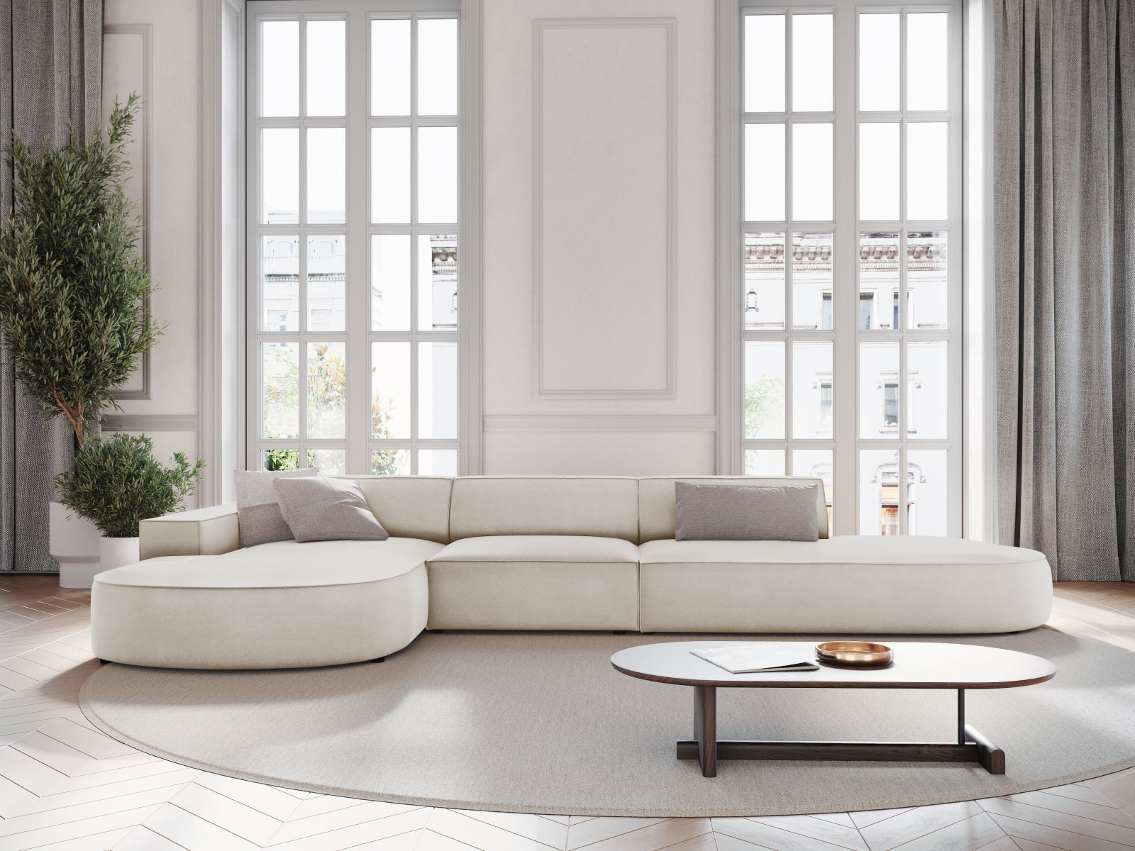 Entdecken Sie das Jodie Velour Ecksofa links von Micadoni – ein stilvolles 4-Sitzer Sofa, das Komfort und Eleganz vereint. Ideal für Ihr Wohnzimmer!