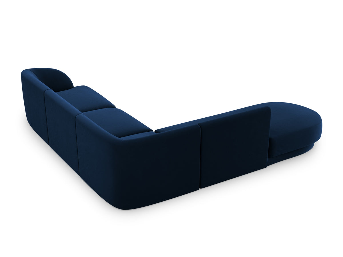 Miley Velour Ecksofa links 6 Sitzer in Royal Blue-Bluvel präsentiert im Onlineshop von KAQTU Design AG. Ecksofa links ist von Micadoni