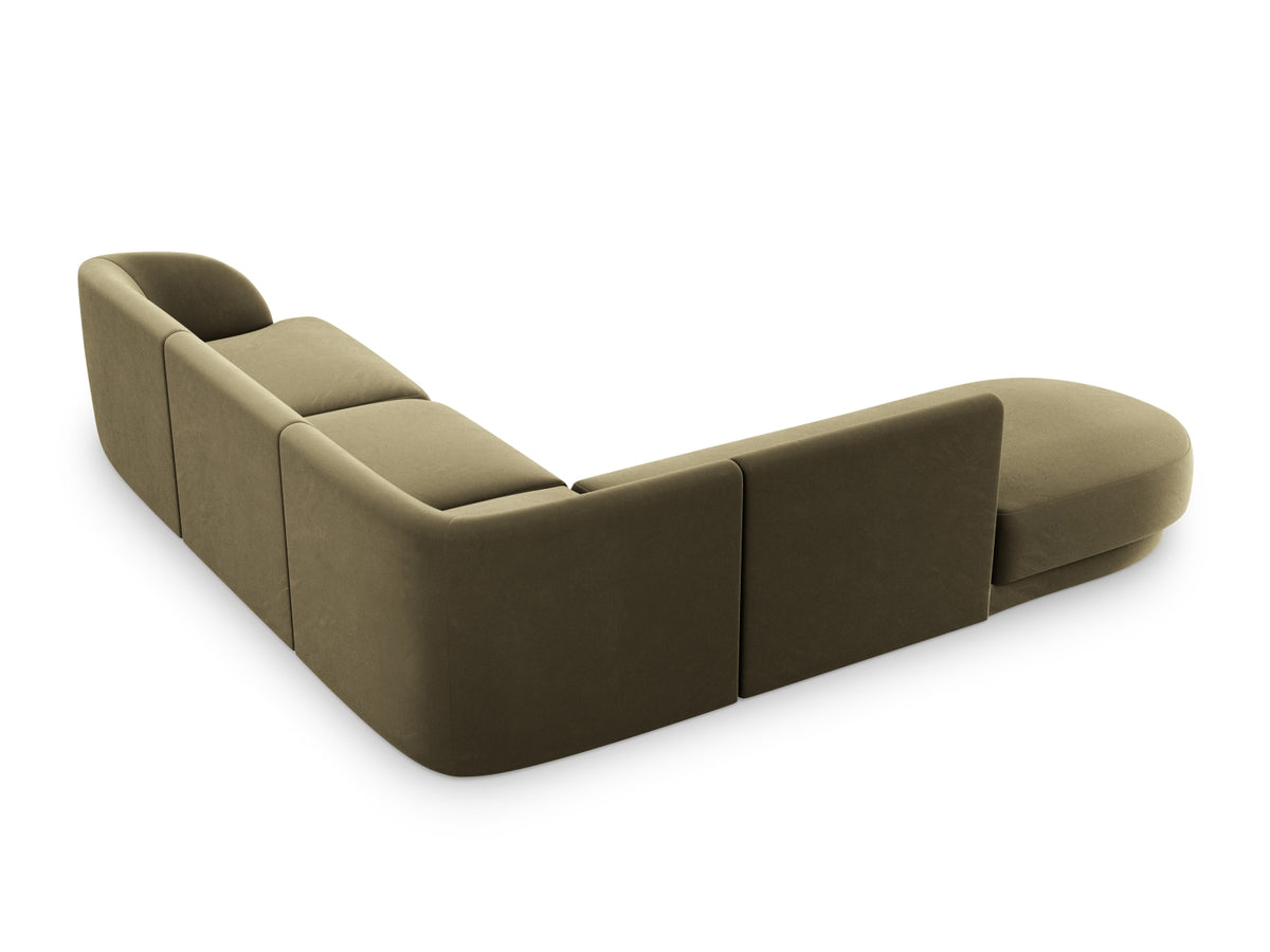 Miley Velour Ecksofa links 6 Sitzer in Green-Bluvel präsentiert im Onlineshop von KAQTU Design AG. Ecksofa links ist von Micadoni