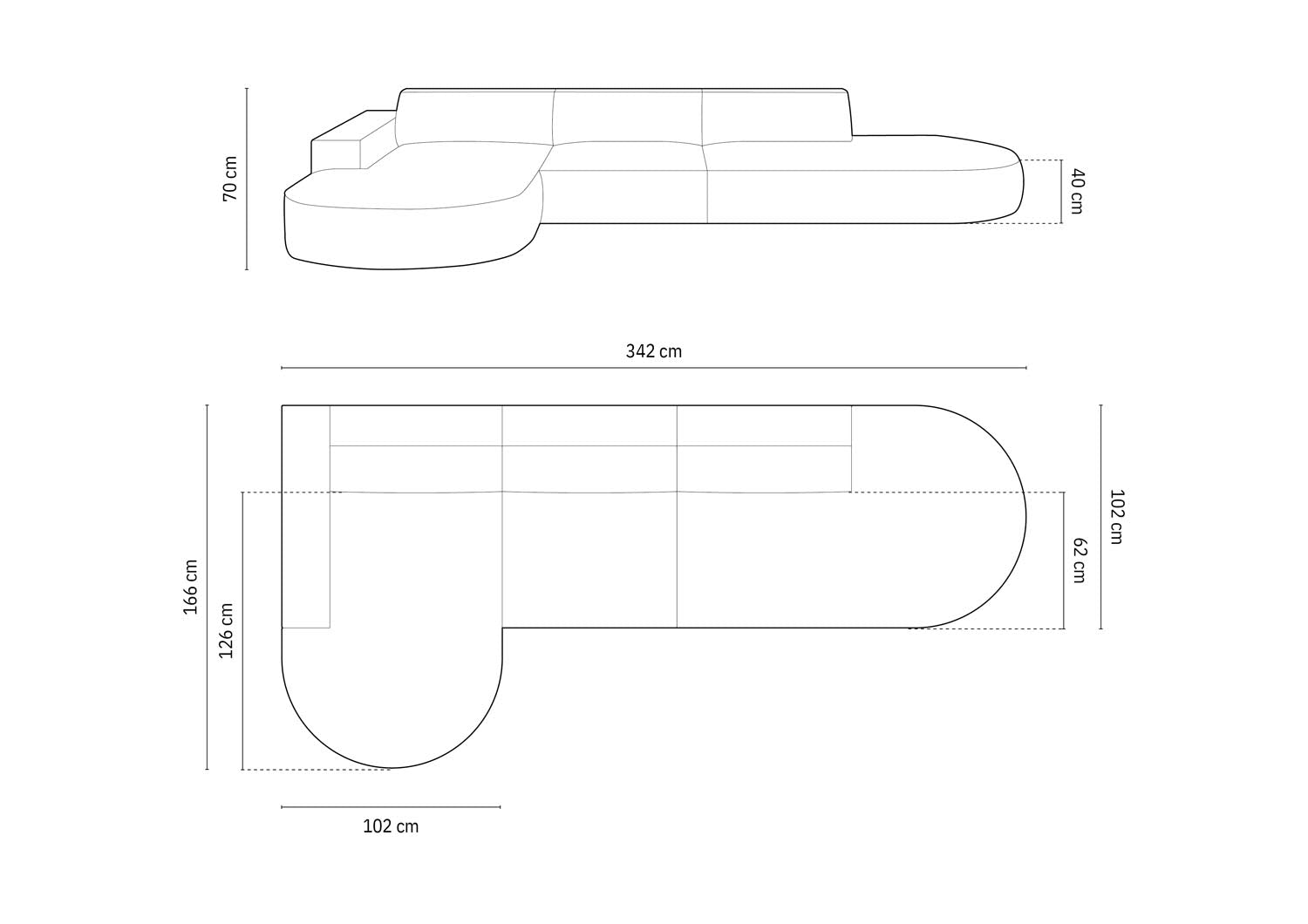 Erleben Sie das Jodie Ecksofa links 4 Sitzer von Micadoni – ein elegantes, modulares Sofa, das Komfort und Stil für Ihr Wohnzimmer bietet.
