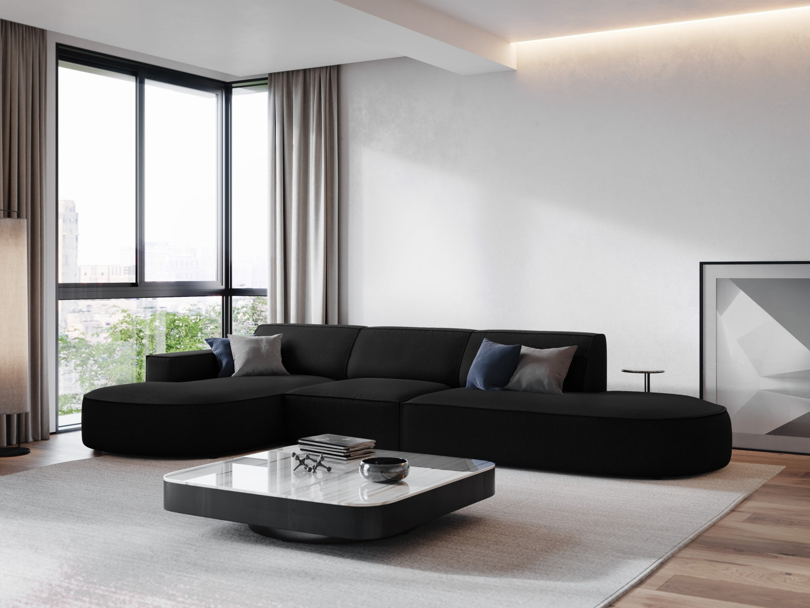 Entdecken Sie das Jodie Ecksofa links 4 Sitzer von Micadoni – stilvoll, modular und komfortabel für Ihr modernes Wohnzimmer.