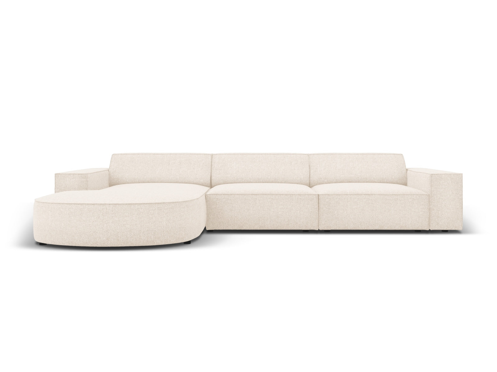 Erleben Sie das Jodie Ecksofa links 4 Sitzer von Micadoni – ein elegantes, modulares Sofa, das Komfort und Stil für Ihr Wohnzimmer bietet.