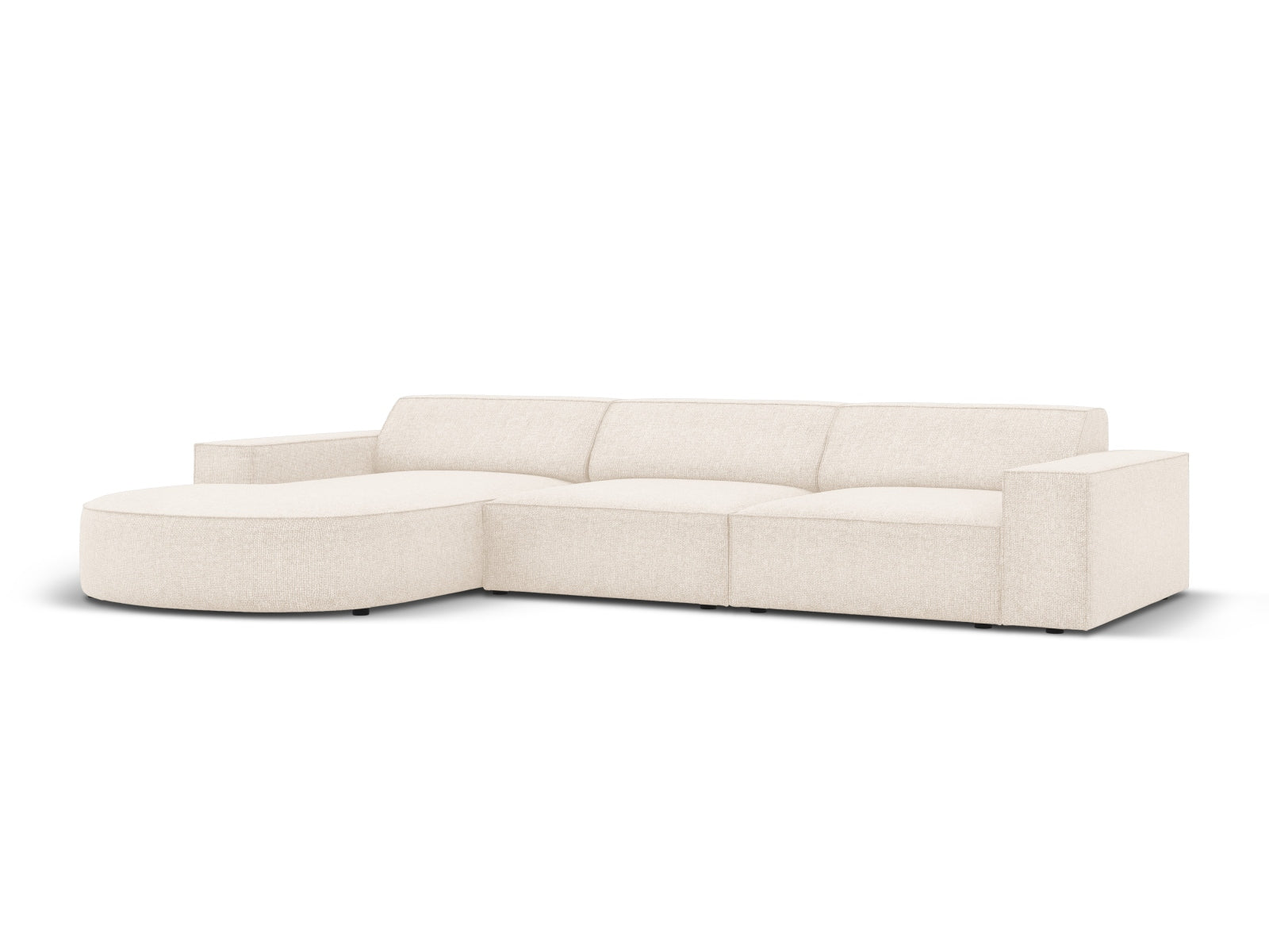 Entdecken Sie das Jodie Ecksofa links 4 Sitzer von Micadoni – ein stilvolles, anpassbares Möbelstück, das höchsten Komfort und Eleganz vereint.