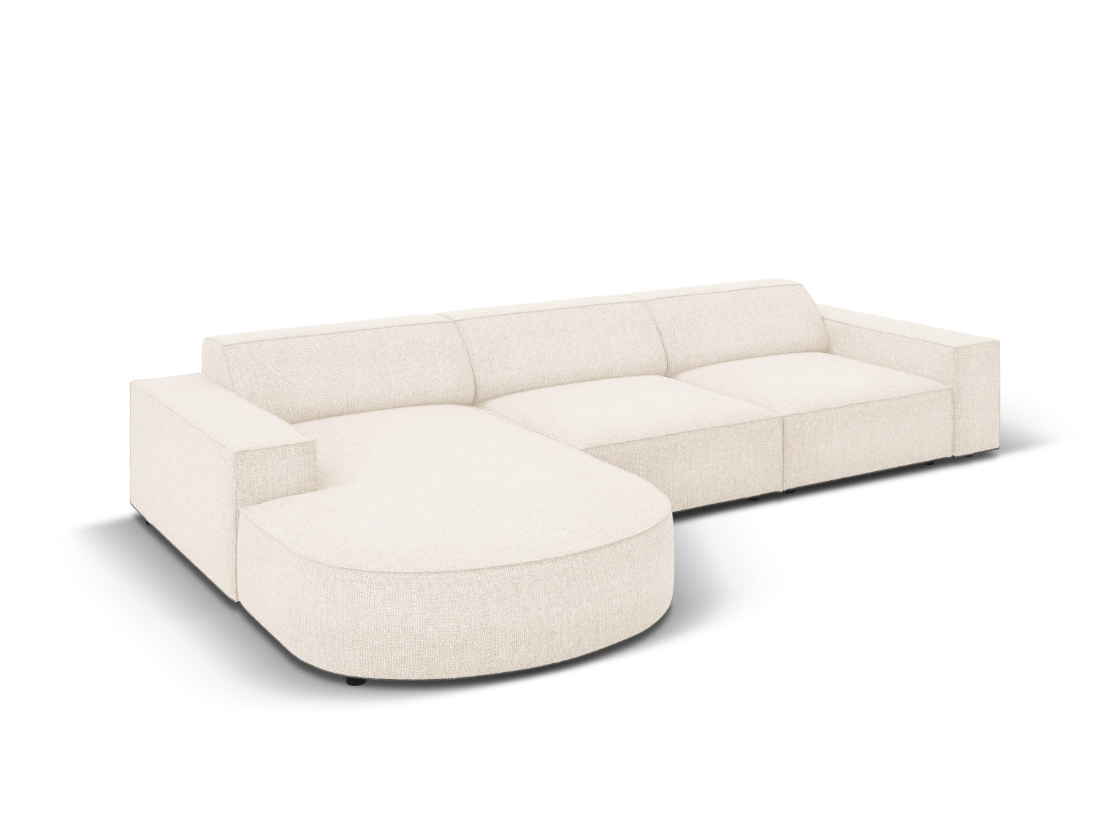 Erleben Sie das Jodie Ecksofa links 4 Sitzer von Micadoni – ein elegantes, modulares Sofa, das Komfort und Stil für Ihr Wohnzimmer bietet.