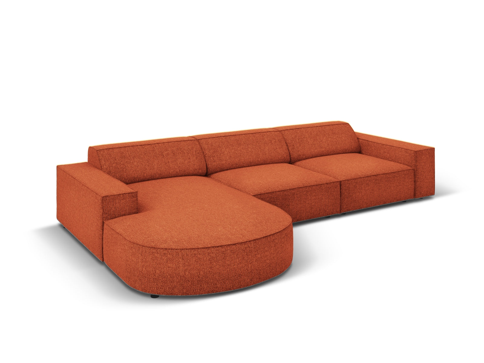 Erleben Sie das Jodie Ecksofa links 4 Sitzer von Micadoni – ein elegantes, modulares Sofa, das Komfort und Stil für Ihr Wohnzimmer bietet.