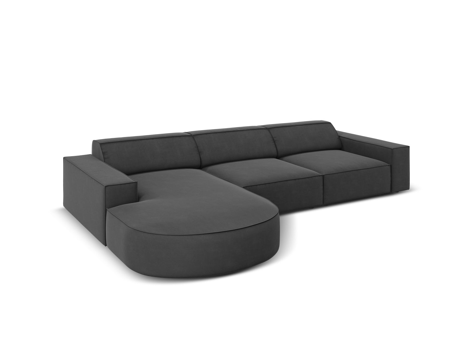 Entdecken Sie das Jodie Velour Ecksofa links von Micadoni – ein stilvolles, modulares 4-Sitzer Sofa, das Eleganz und Flexibilität vereint.