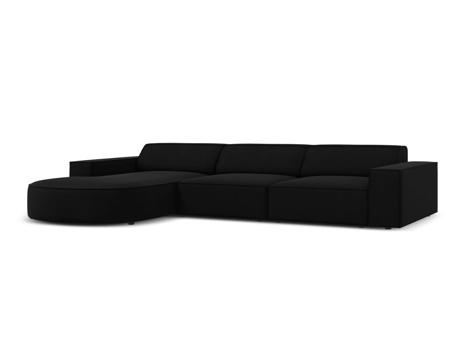Erleben Sie das Jodie Velour Ecksofa links von Micadoni – ein modulares 4-Sitzer Sofa, das modernes Design und höchsten Komfort in Ihr Zuhause bringt.