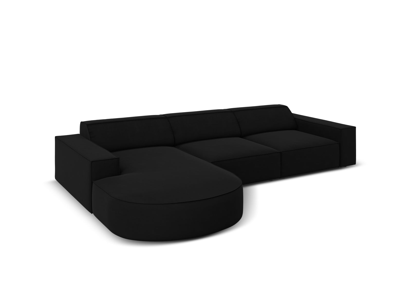 Entdecken Sie das Jodie Velour Ecksofa links von Micadoni – ein stilvolles, modulares 4-Sitzer Sofa, das Eleganz und Flexibilität vereint.