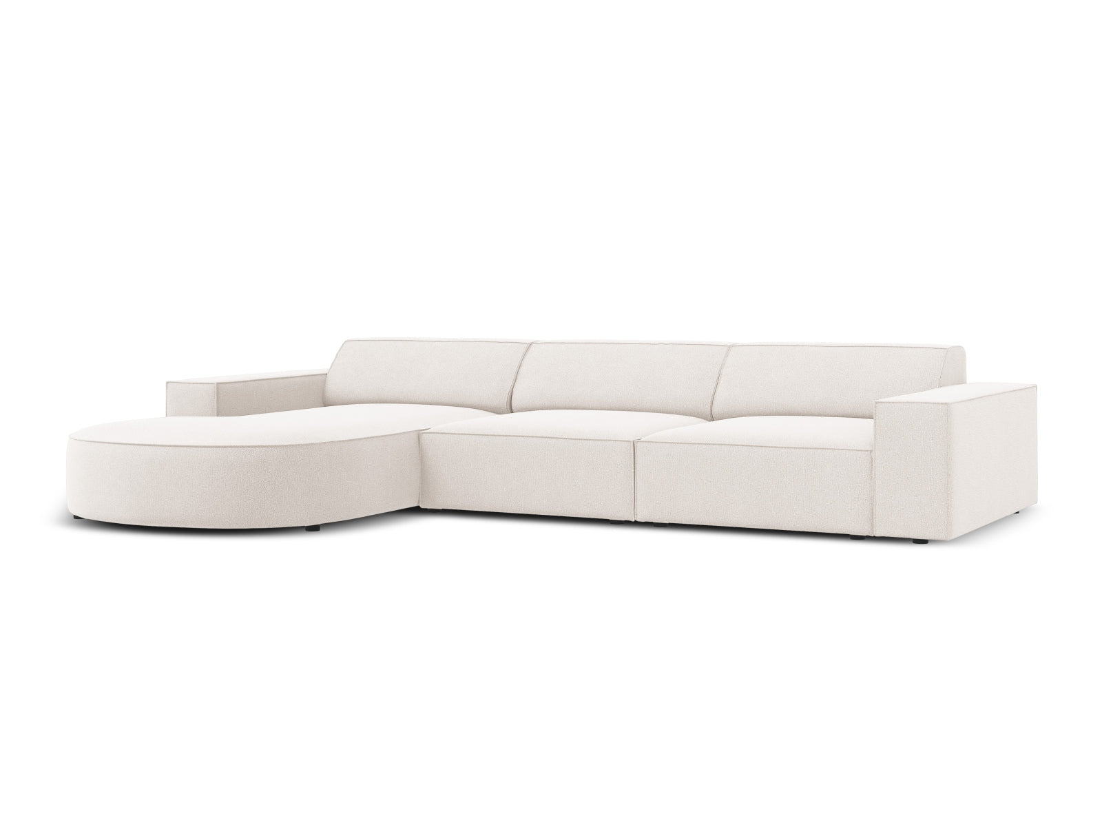Erleben Sie das Jodie Ecksofa links 4 Sitzer von Micadoni – ein elegantes, modulares Sofa, das Komfort und Stil in Ihr Zuhause bringt.