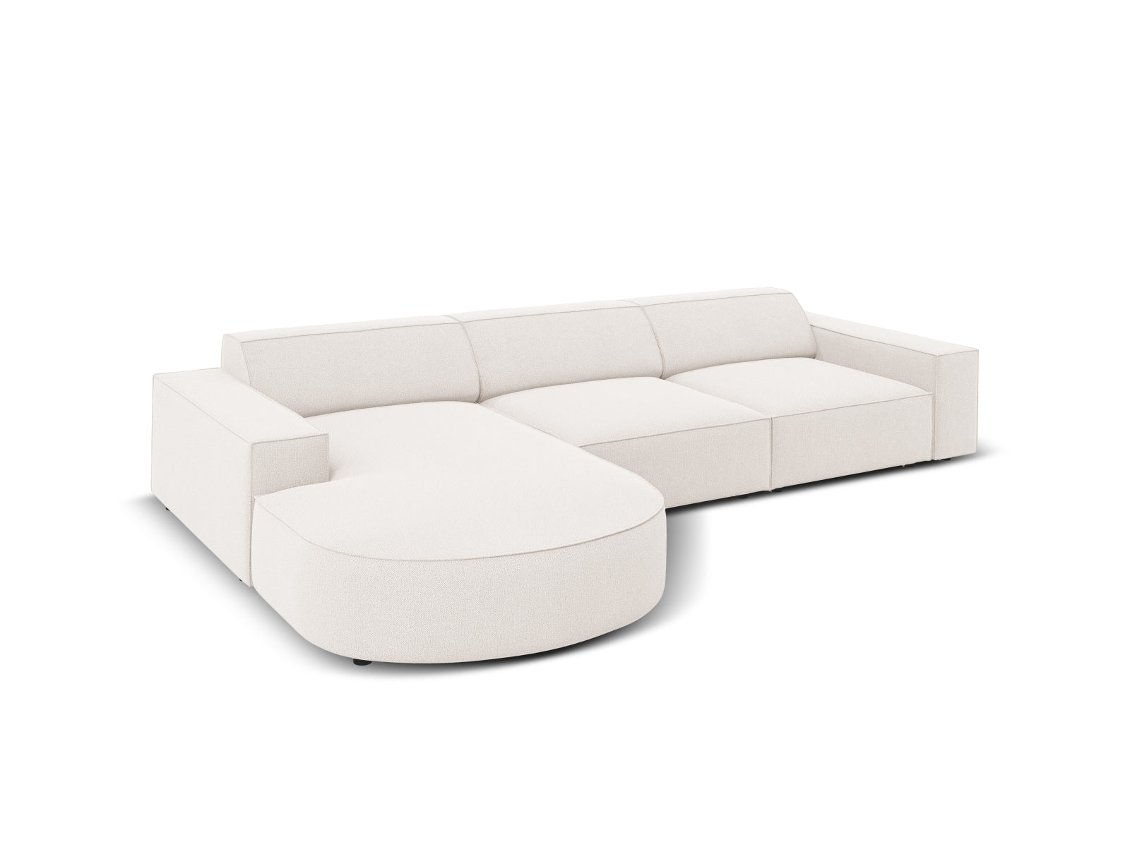 Entdecken Sie das Jodie Ecksofa links 4 Sitzer von Micadoni – ein stilvolles, anpassbares Möbelstück, das höchsten Komfort und Eleganz vereint.