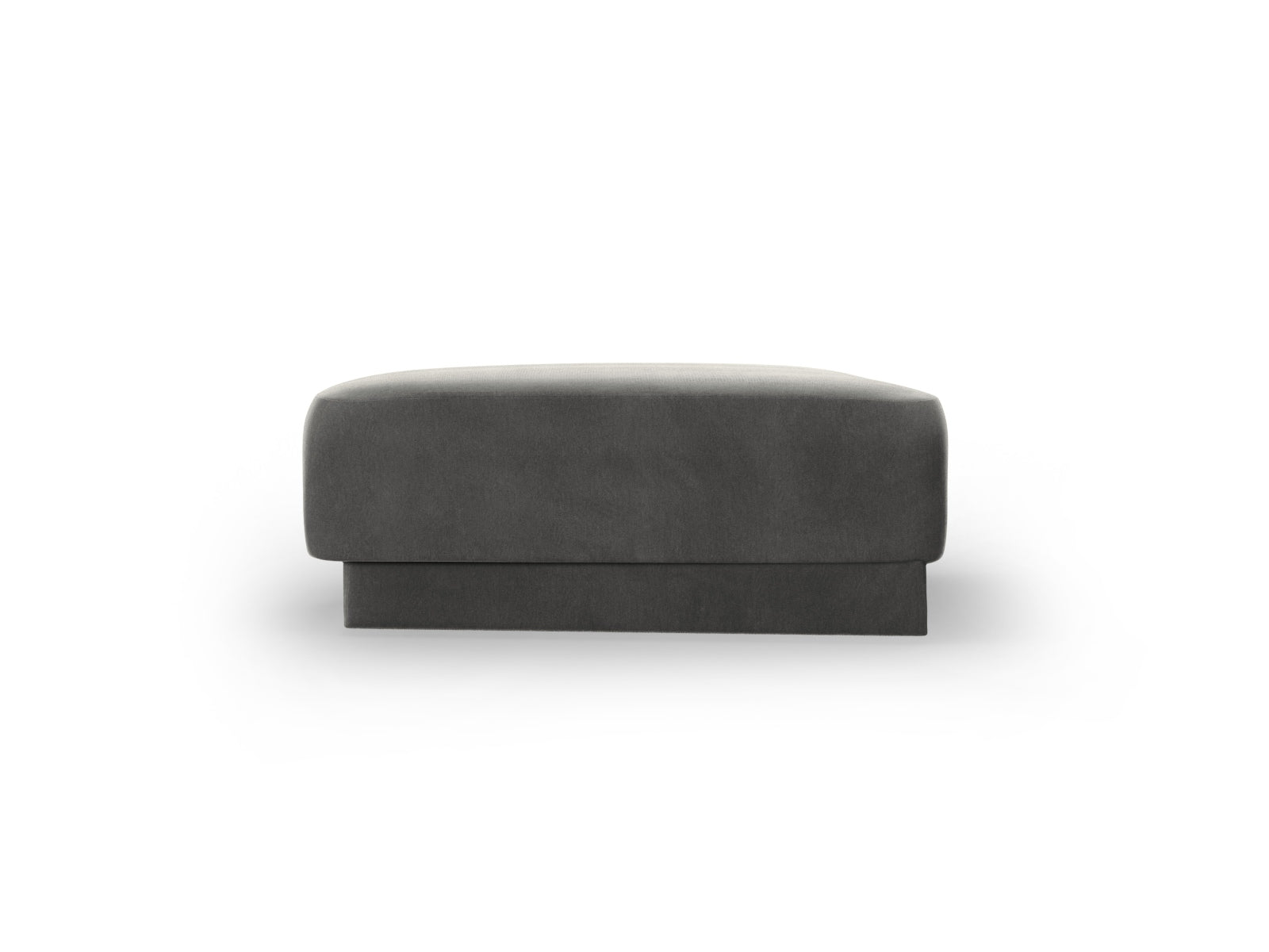 Eleganter Miley Velour Pouf in sanftem Grau, ideal für gemütliche Sitzgelegenheiten oder als stilvolles Accessoire in Ihrem Wohnbereich.