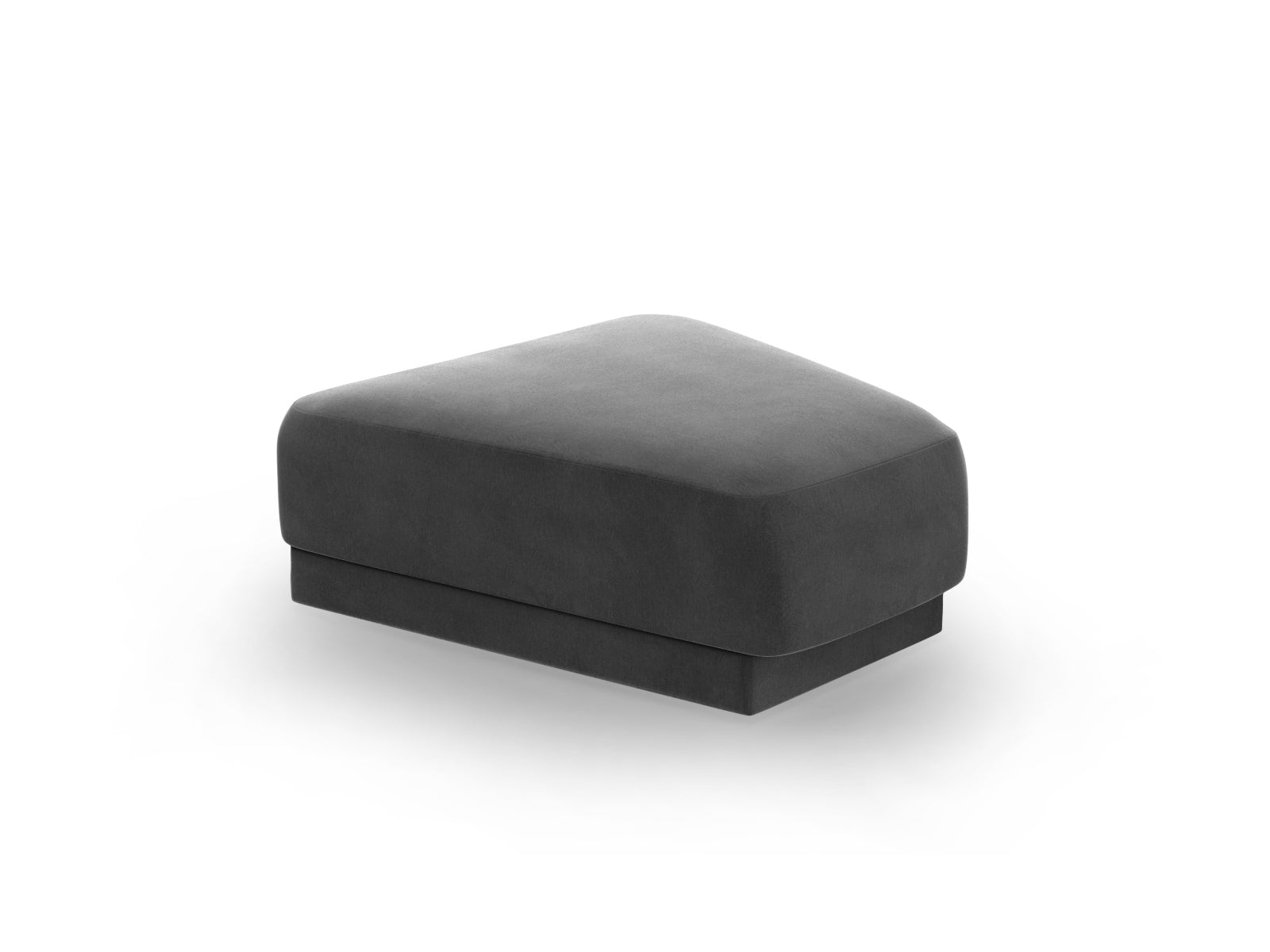 Eleganter Miley Velour Pouf in modernem Grau-Blau, ideal für gemütliche Sitzgelegenheiten oder als stilvolles Wohnaccessoire.