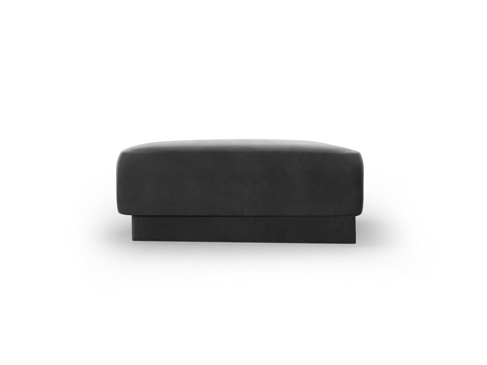 Eleganter Miley Velour Pouf in modernem Grau-Blau, ideal für gemütliche Sitzgelegenheiten und als stilvolles Wohnaccessoire.