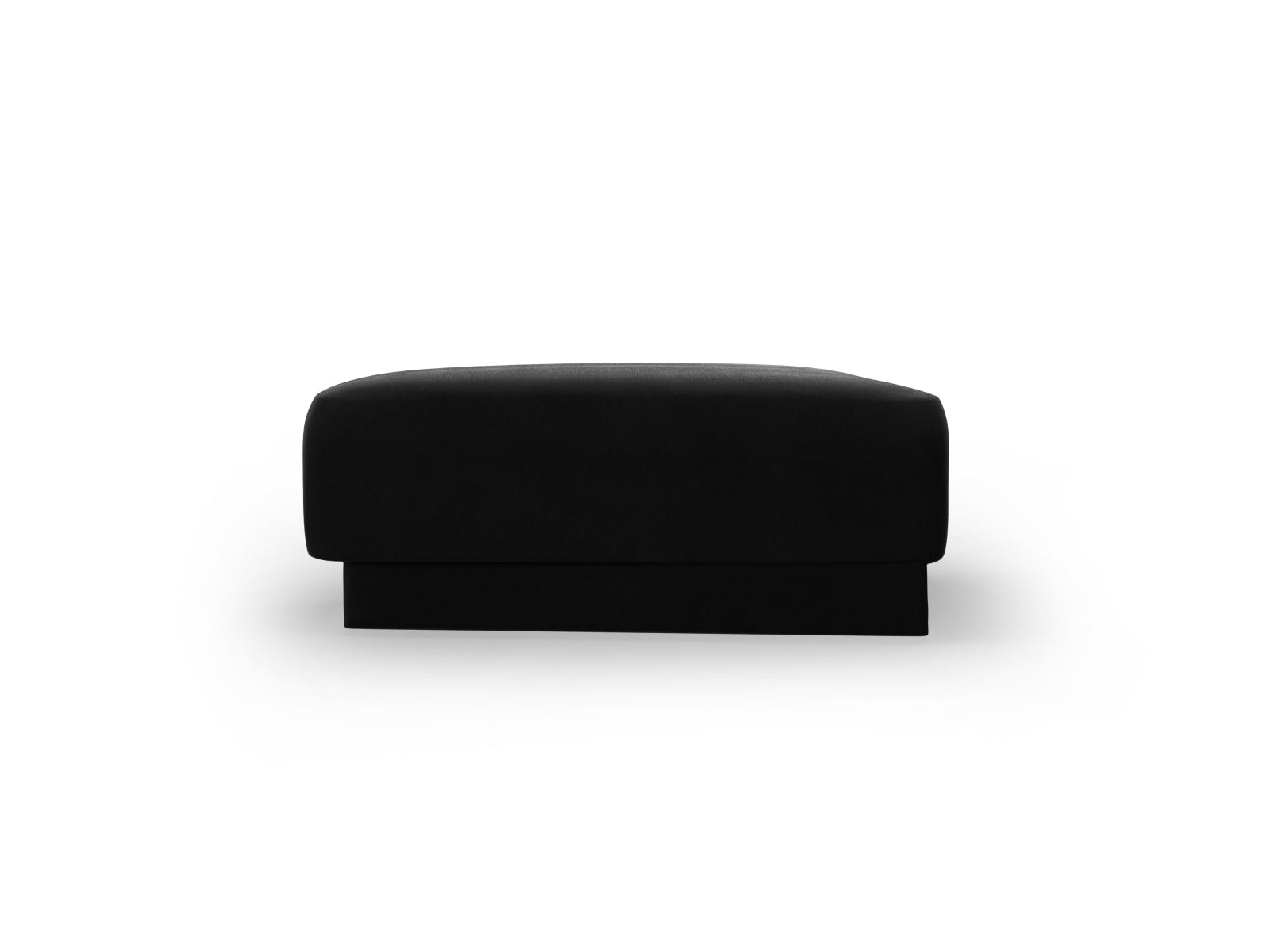 Eleganter Miley Velour Pouf in luxuriösem Schwarz-Blau, ideal für stilvolle Akzente und komfortable Sitzmöglichkeiten in jedem Raum.