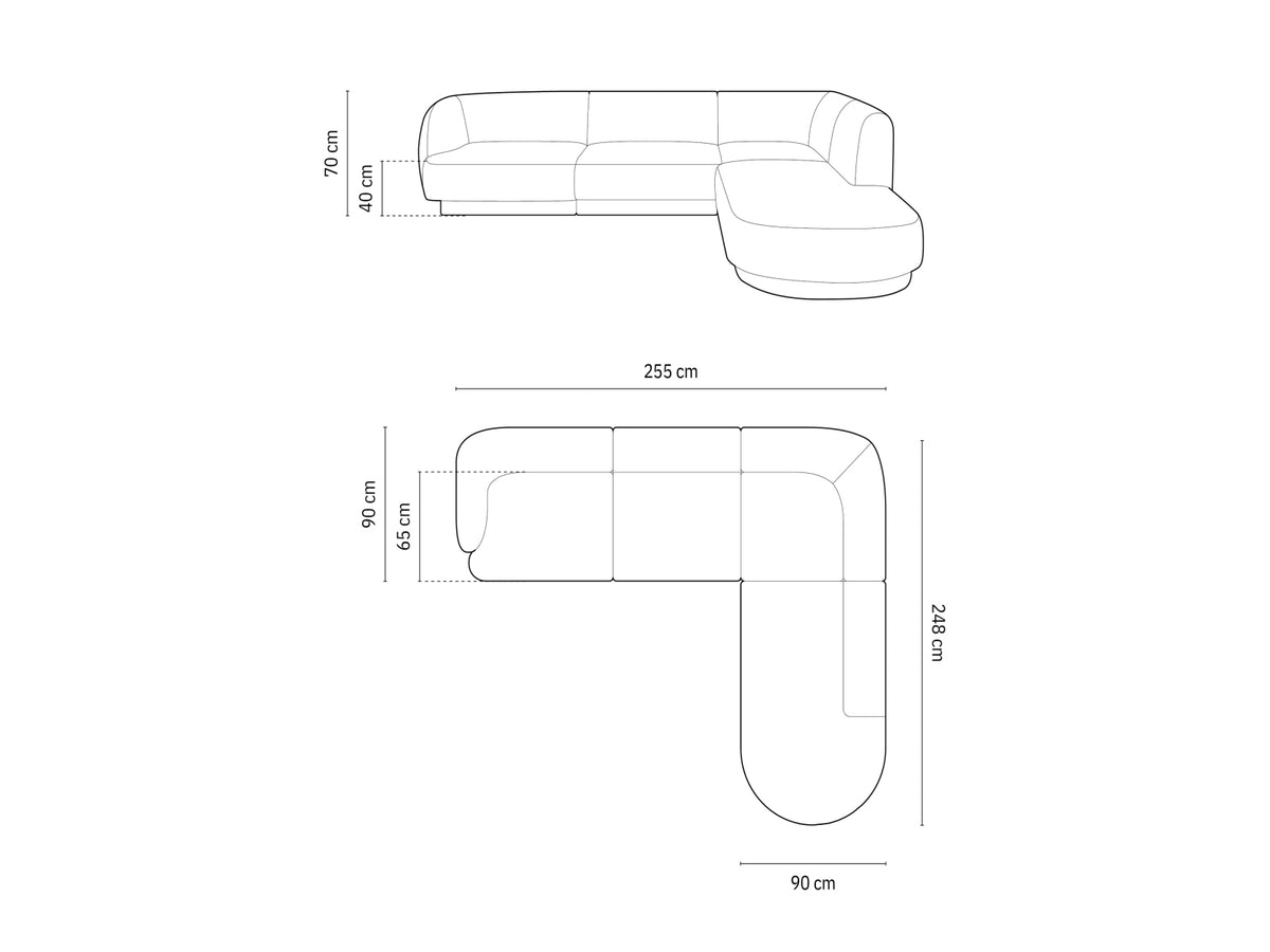 Miley Ecksofa rechts 6 Sitzer in Ivory-Eden präsentiert im Onlineshop von KAQTU Design AG. Ecksofa rechts ist von Micadoni