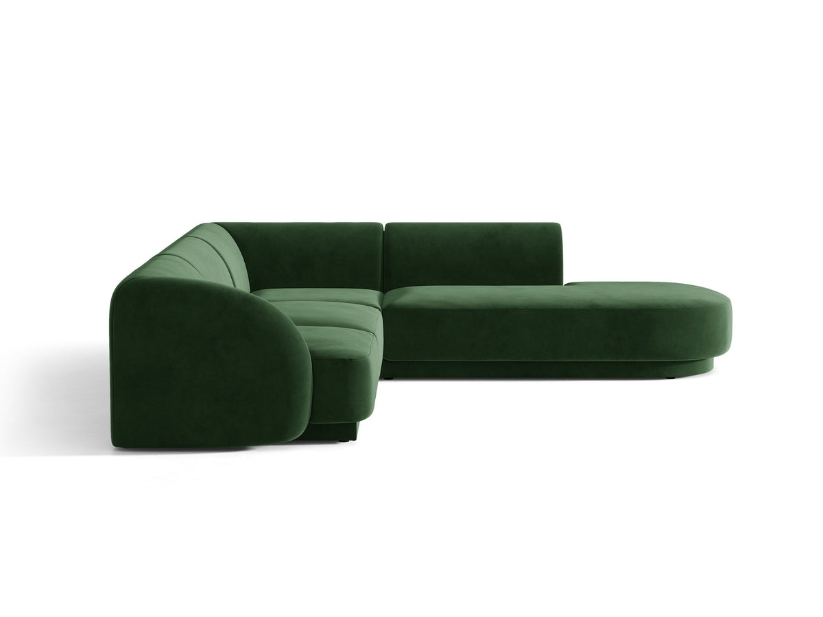 Produktfoto des Miley Ecksofas von Micadoni in Dunkelbeige, L-Form, Bezug aus Bluvel-Stoff, schwarze Kunststoffbeine, Sitzhöhe 40 cm.