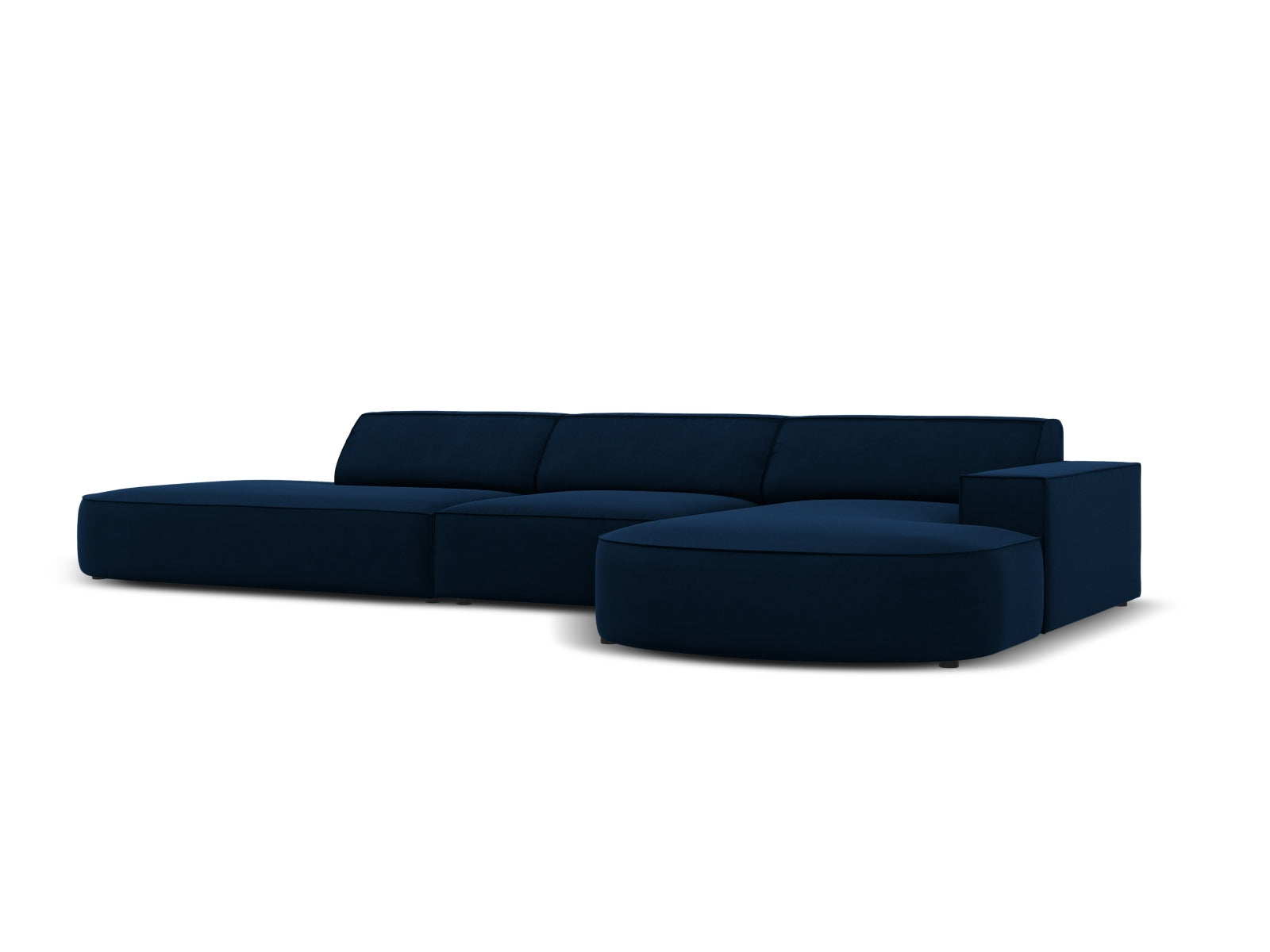 Erleben Sie das Jodie Velour Ecksofa rechts von Micadoni – ein modulares 4-Sitzer Sofa, das Eleganz und Flexibilität für Ihr Zuhause bietet.