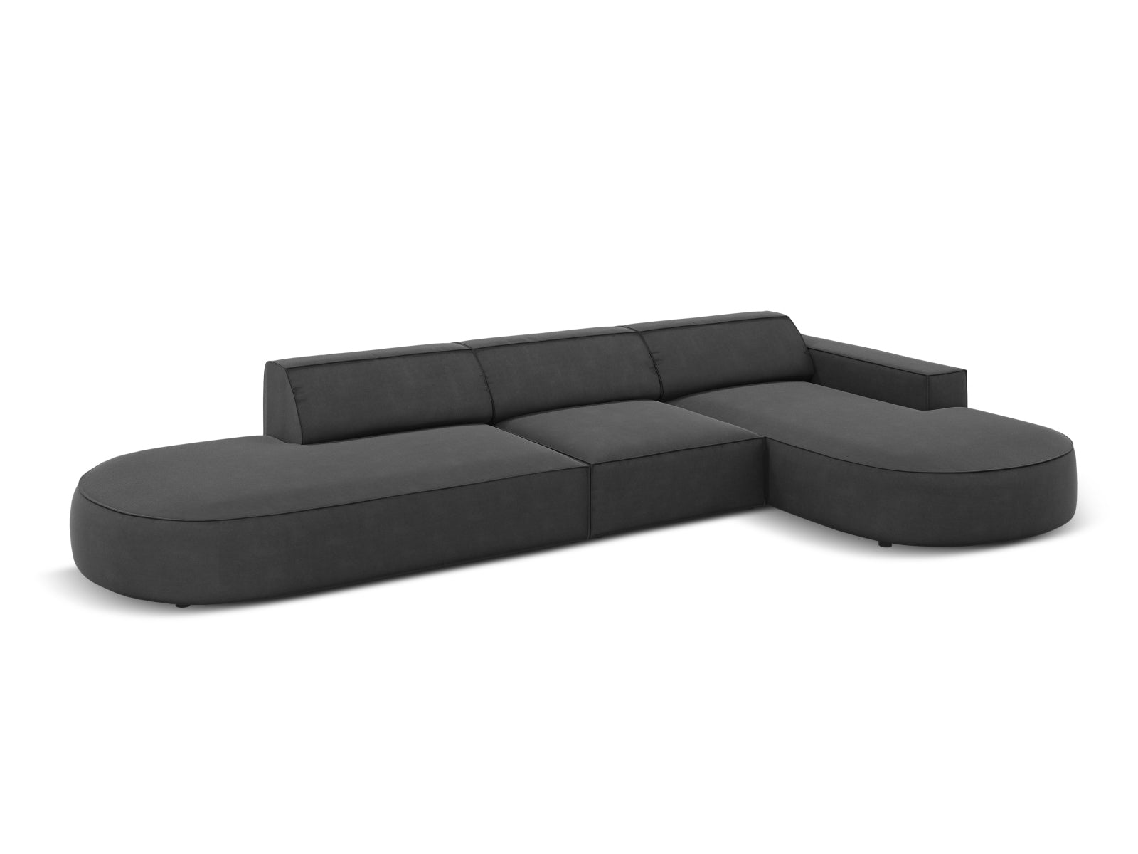 Entdecken Sie das Jodie Velour Ecksofa rechts von Micadoni – ein stilvolles 4-Sitzer Sofa, das Komfort und individuelles Design vereint.