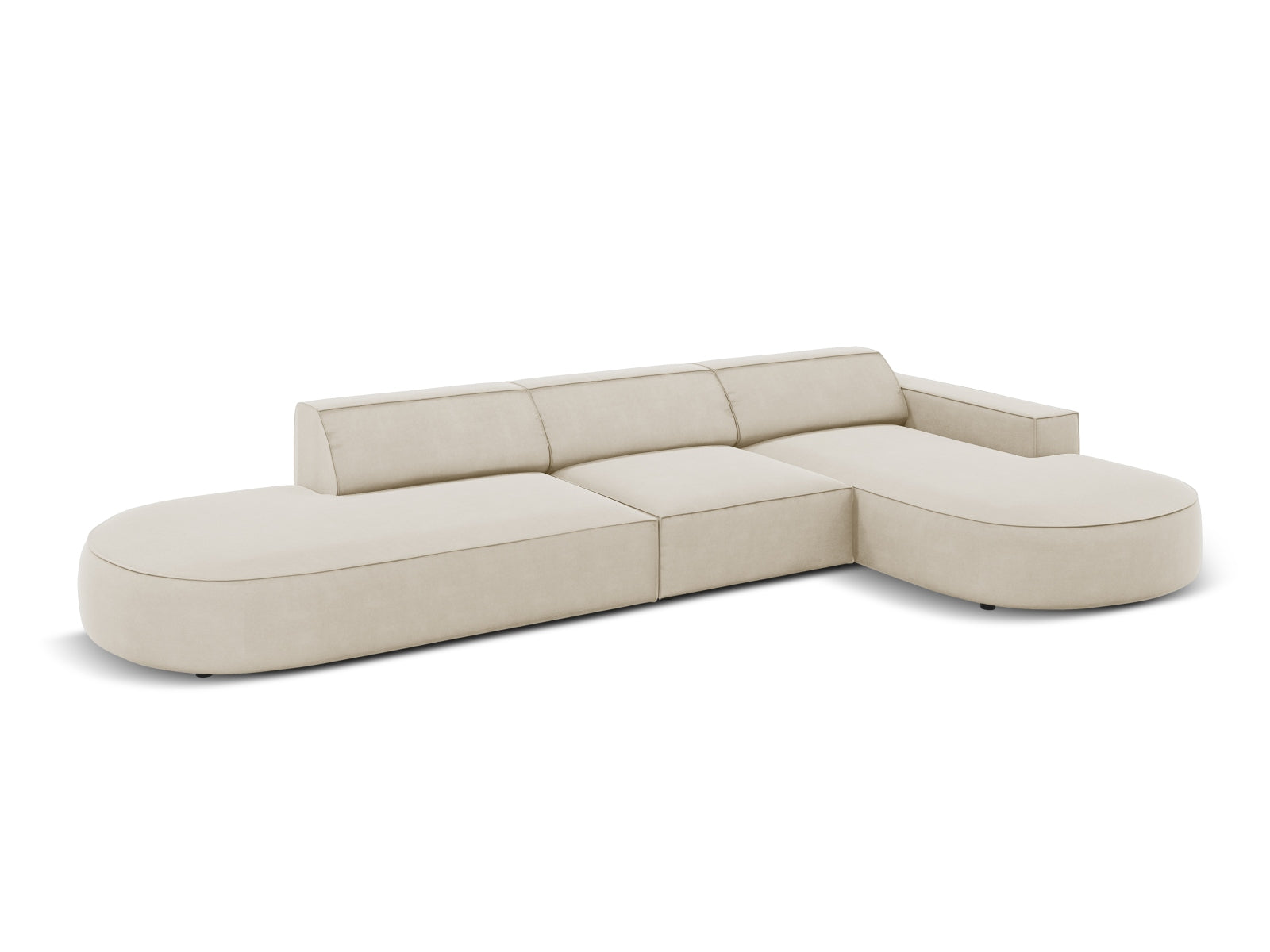 Entdecken Sie das Jodie Velour Ecksofa rechts von Micadoni – ein stilvolles 4-Sitzer Sofa, das Komfort und individuelles Design vereint.