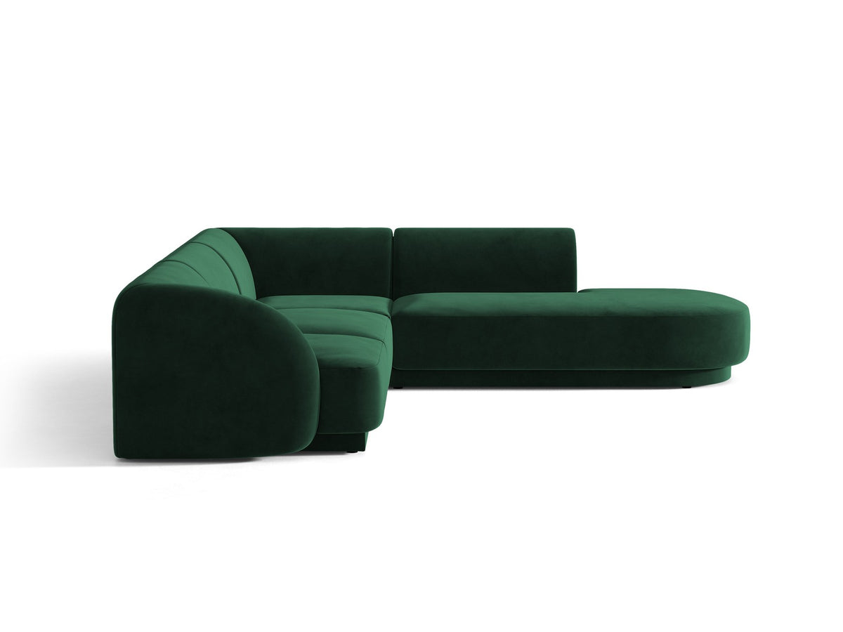 Produktfoto des Miley Ecksofas von Micadoni in Dunkelbeige, L-Form, Bezug aus Bluvel-Stoff, schwarze Kunststoffbeine, Sitzhöhe 40 cm.