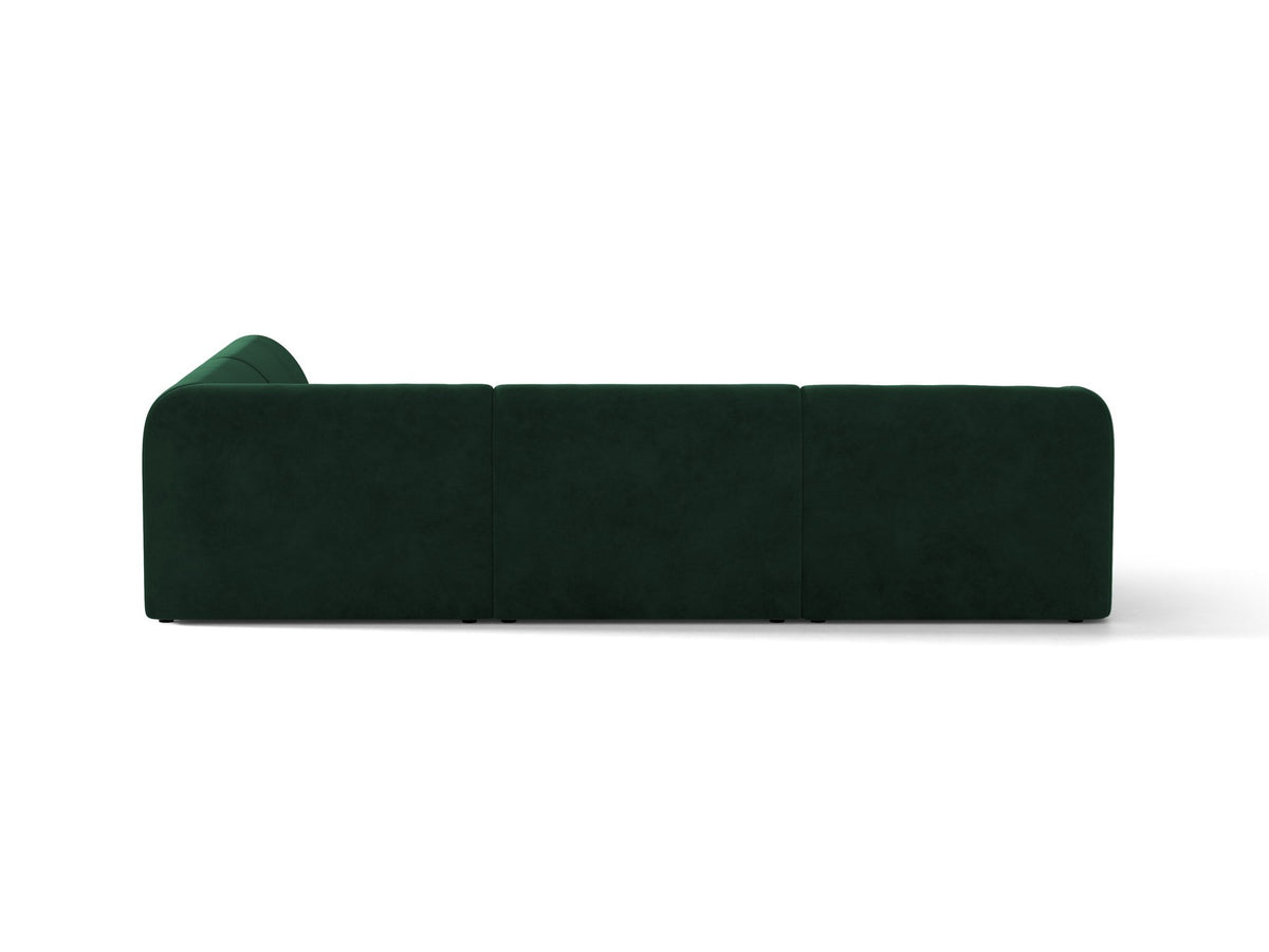 Produktfoto des Miley Ecksofas von Micadoni in Dunkelbeige, L-Form, Bezug aus Bluvel-Stoff, schwarze Kunststoffbeine, Sitzhöhe 40 cm.