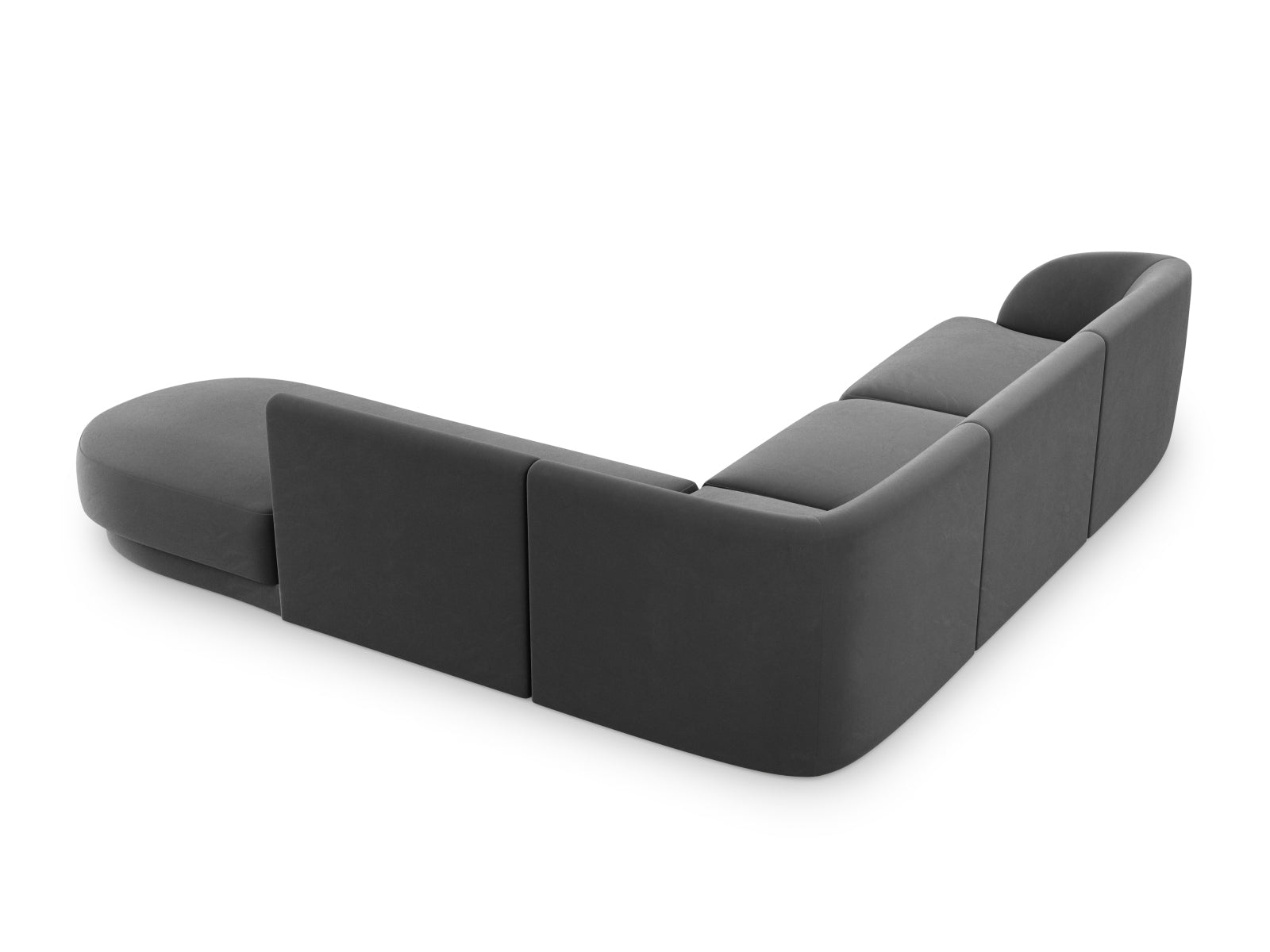 Erleben Sie das elegante Miley Velour Ecksofa rechts für 6 Personen von Micadoni – der perfekte Komfort für Ihr Wohnzimmer und gesellige Momente!