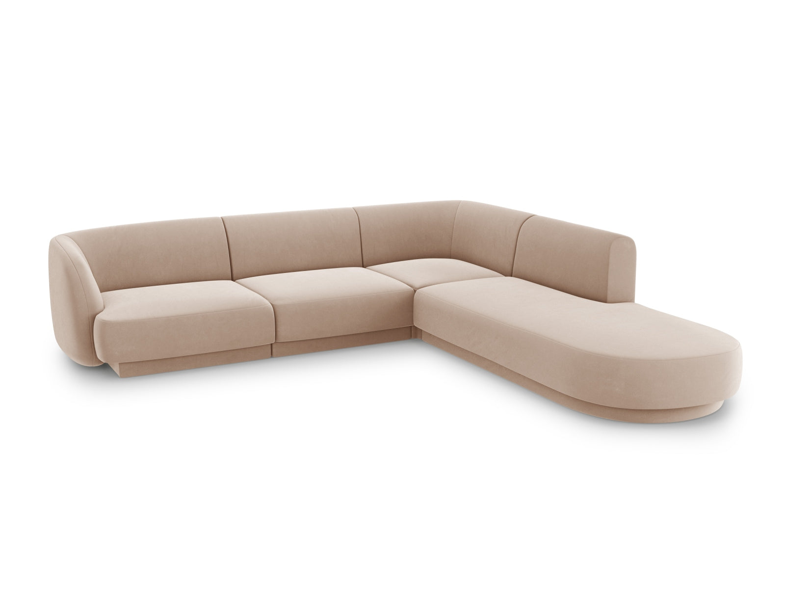 Entdecken Sie das luxuriöse Miley Velour Ecksofa rechts für 6 Personen von Micadoni – stilvoll, komfortabel und ideal für gesellige Abende.