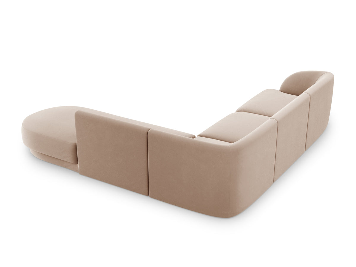 Miley Velour Ecksofa rechts 6 Sitzer in Cappuccino-Bluvel präsentiert im Onlineshop von KAQTU Design AG. Ecksofa rechts ist von Micadoni