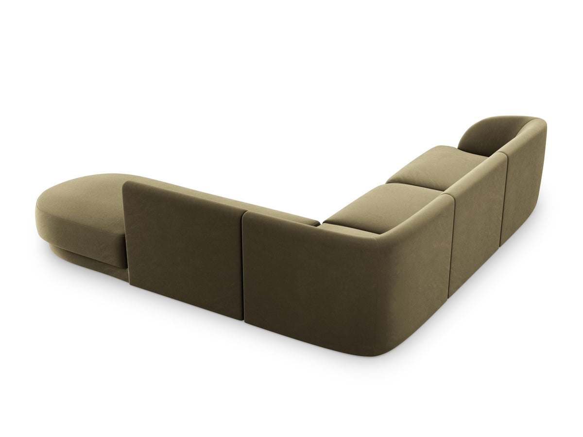 Miley Velour Ecksofa rechts 6 Sitzer in Green-Bluvel präsentiert im Onlineshop von KAQTU Design AG. Ecksofa rechts ist von Micadoni