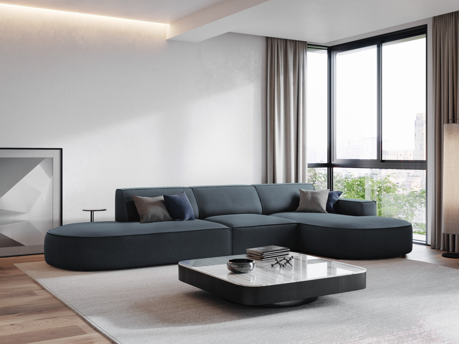 Entdecken Sie das Jodie Ecksofa von Micadoni – stilvoll, modular und perfekt für Ihr modernes Wohnzimmer. Komfort und Eleganz vereint!