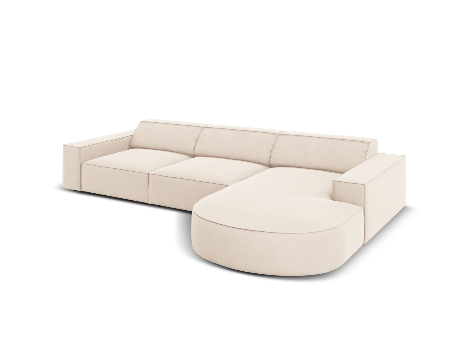 Entdecken Sie das Jodie Velour Ecksofa rechts von Micadoni – ein stilvolles 4-Sitzer Sofa, das Komfort und individuelles Design vereint.