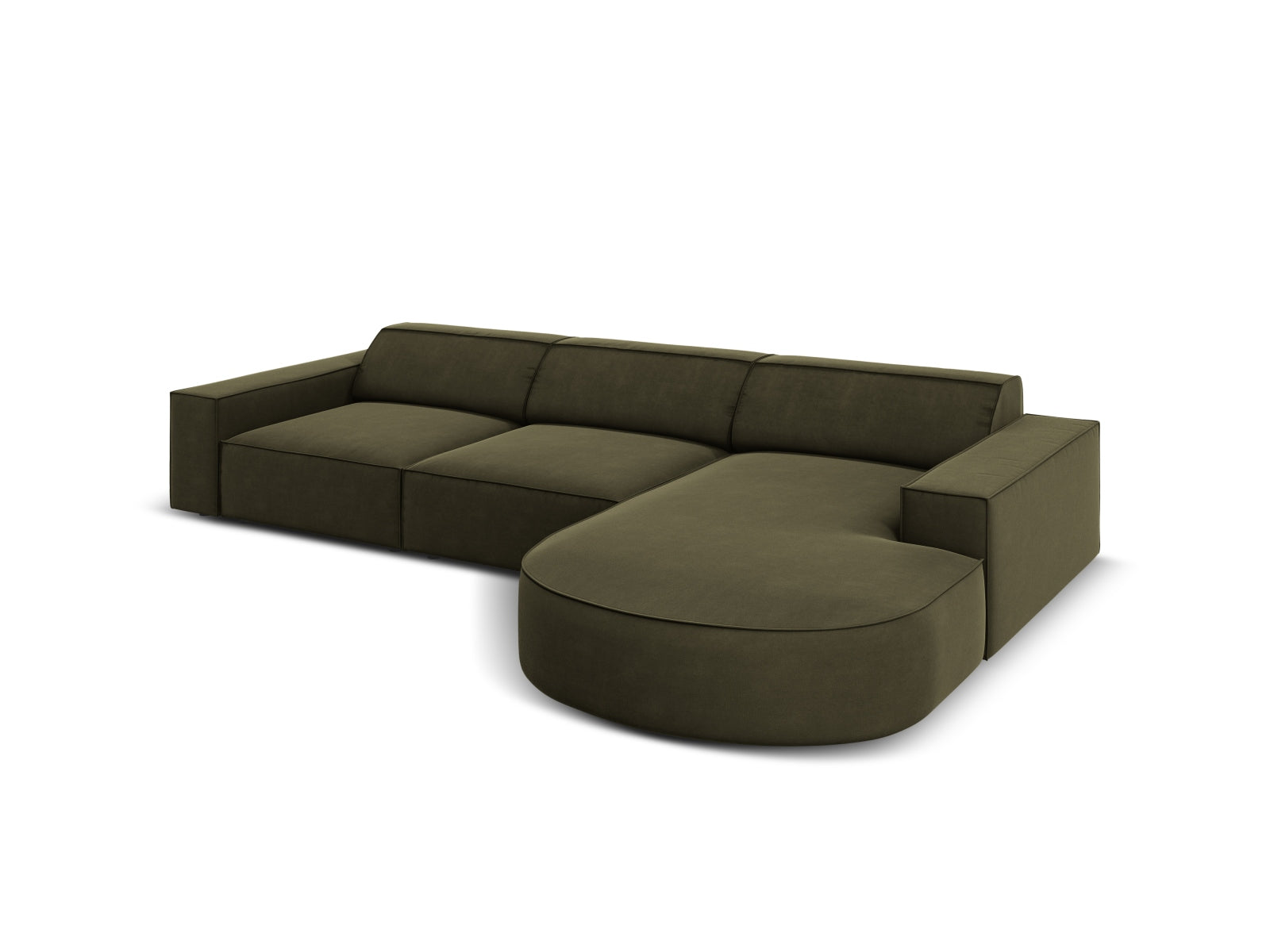 Entdecken Sie das Jodie Velour Ecksofa rechts von Micadoni – ein elegantes 4-Sitzer Sofa, das durch sein modulares Design und hochwertigen Veloursstoff besticht.