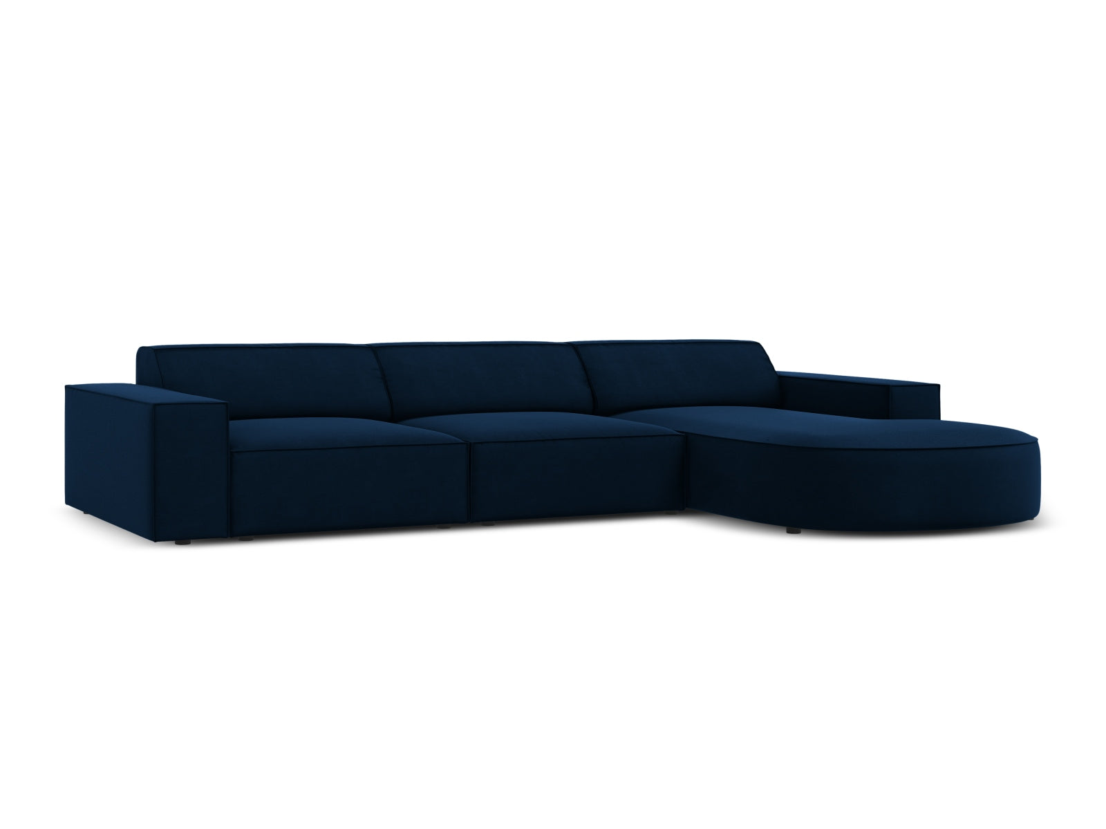 Erleben Sie das Jodie Velour Ecksofa rechts von Micadoni – ein modulares 4-Sitzer Sofa, das Eleganz und Flexibilität für Ihr Zuhause bietet.