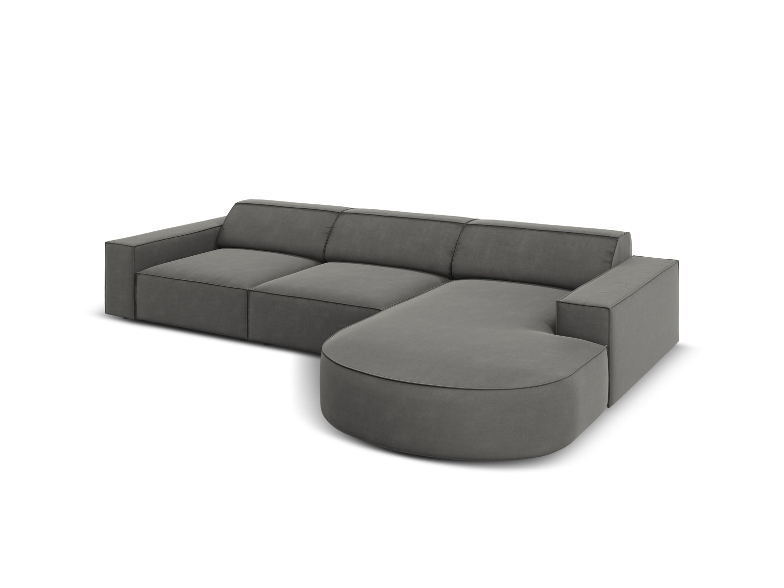Entdecken Sie das Jodie Velour Ecksofa rechts von Micadoni – ein stilvolles 4-Sitzer Sofa, das Komfort und individuelles Design vereint.