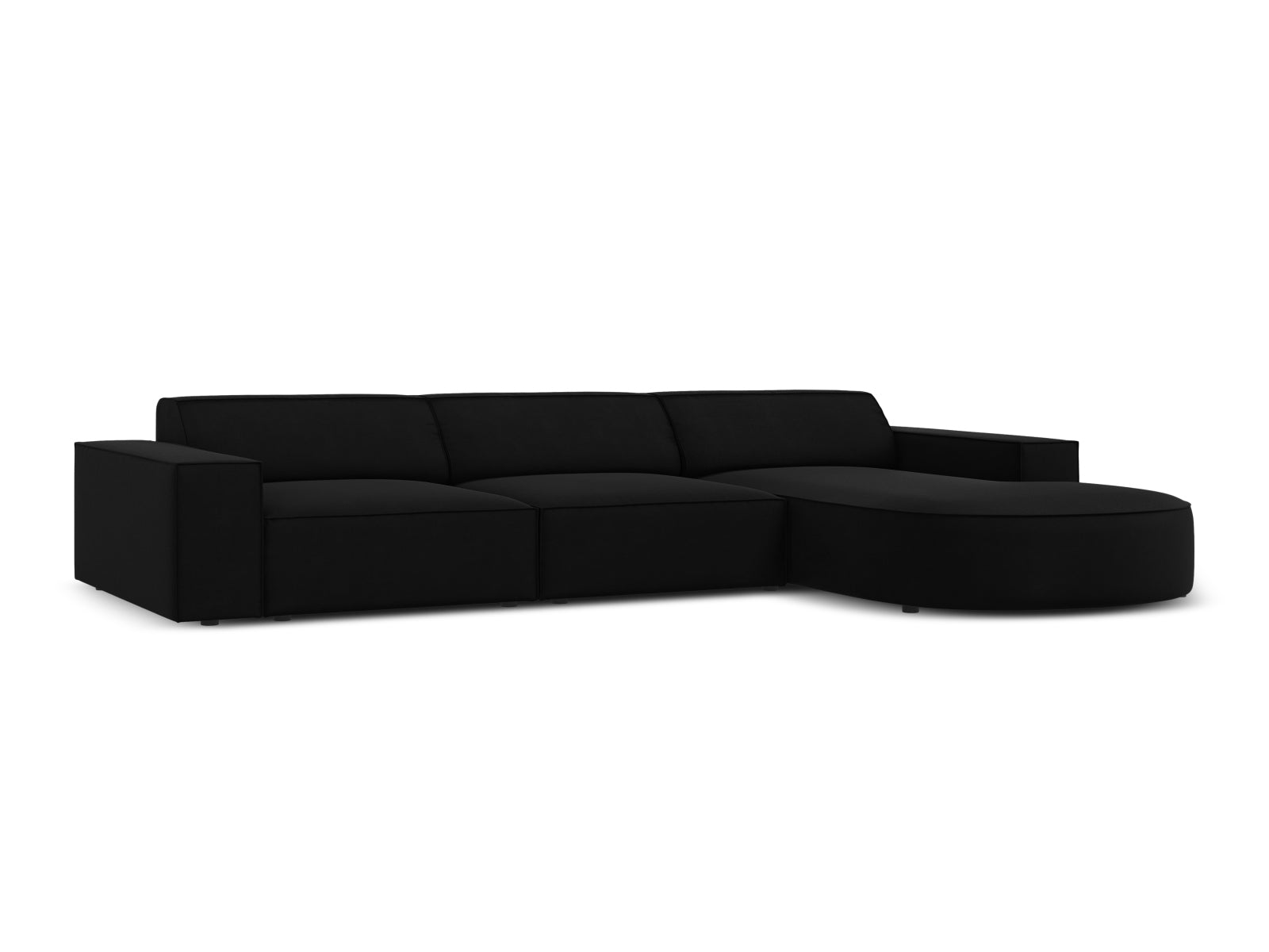 Erleben Sie das Jodie Velour Ecksofa rechts von Micadoni – ein modulares 4-Sitzer Sofa, das Eleganz und Flexibilität für Ihr Zuhause vereint.
