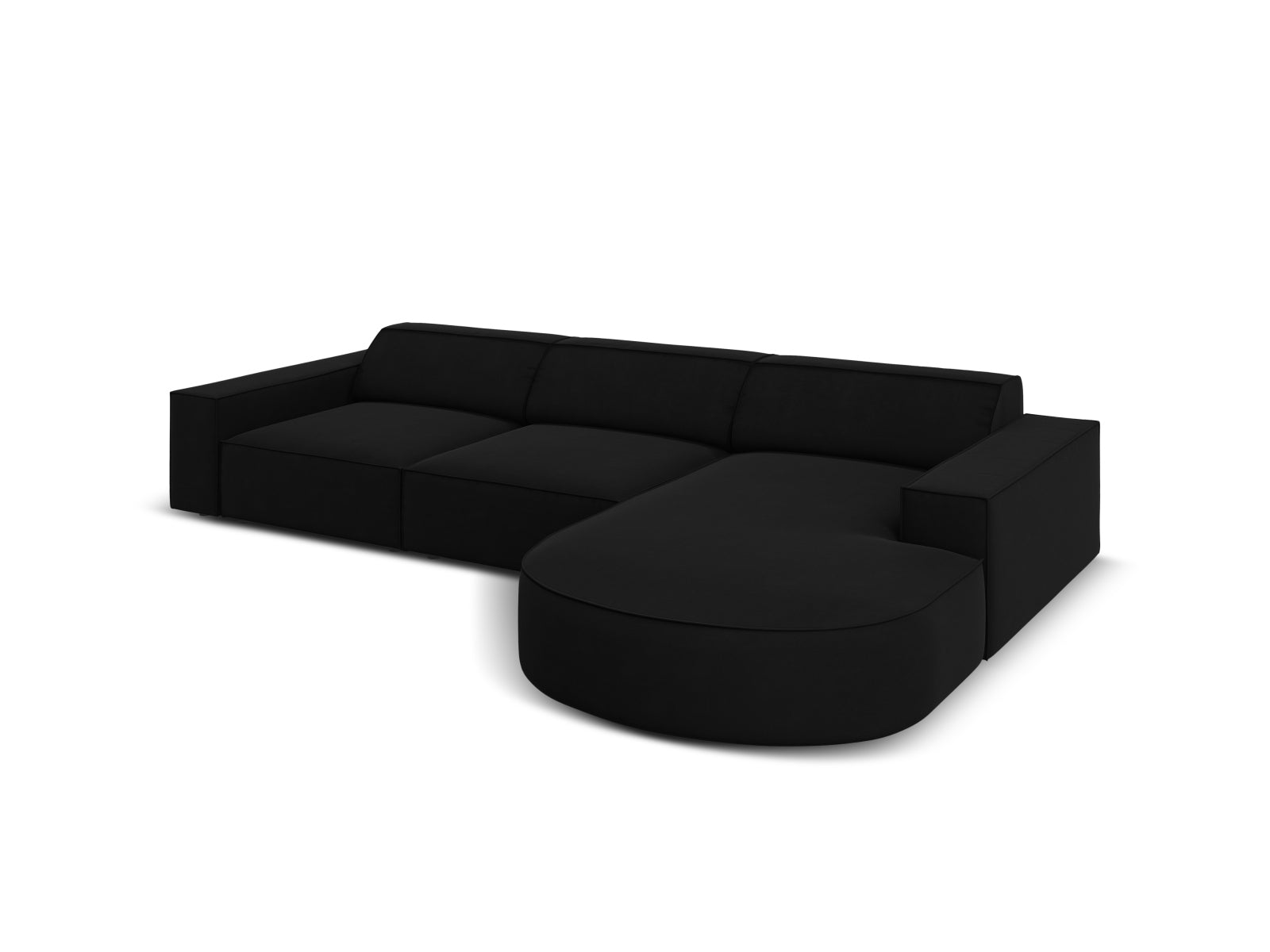 Entdecken Sie das Jodie Velour Ecksofa rechts von Micadoni – ein stilvolles 4-Sitzer Sofa, das Komfort und individuelles Design für Ihr Wohnzimmer bietet.